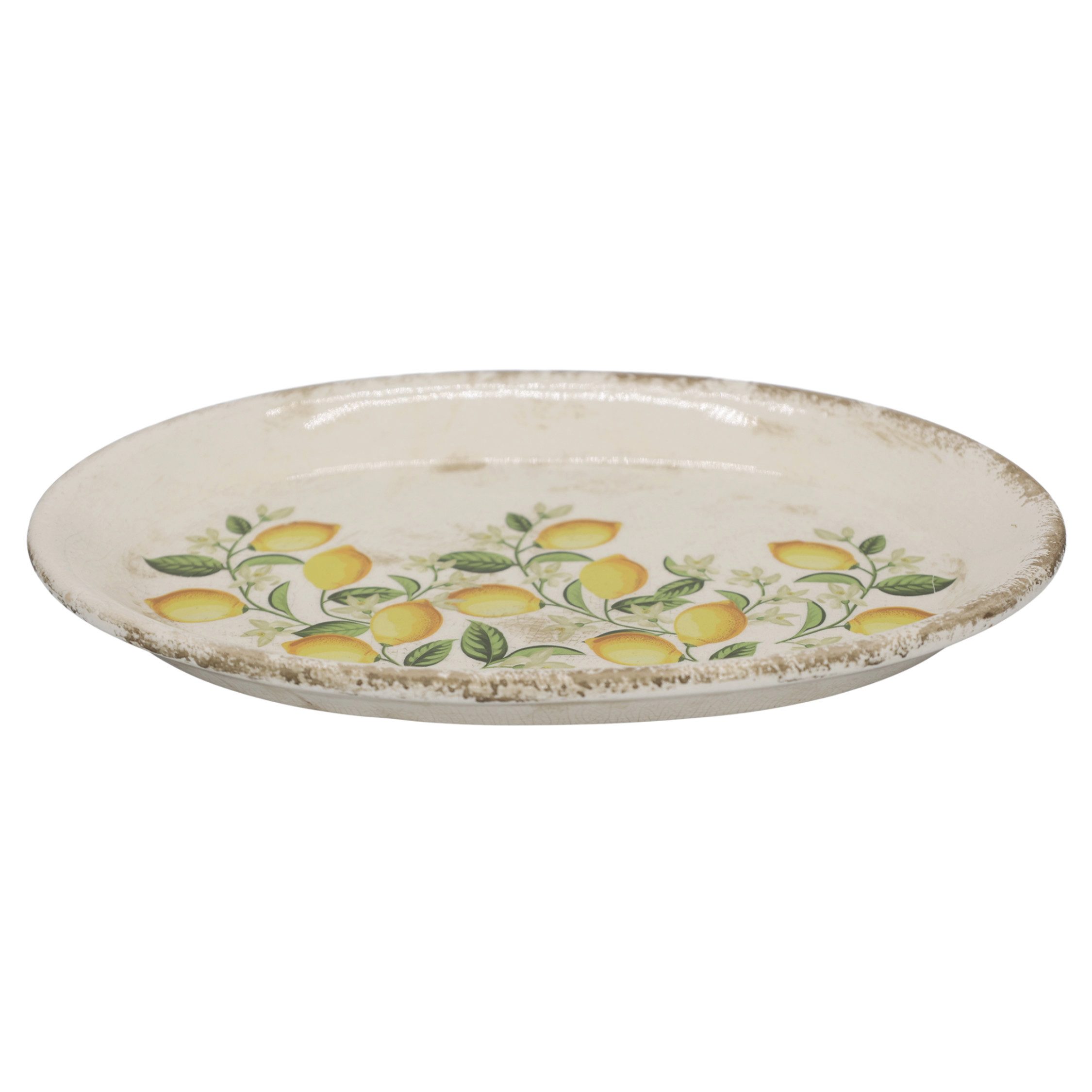 Chic Antique Tablett Chic Antique Limone Blossom Tablett mit Zitronen und Blumen