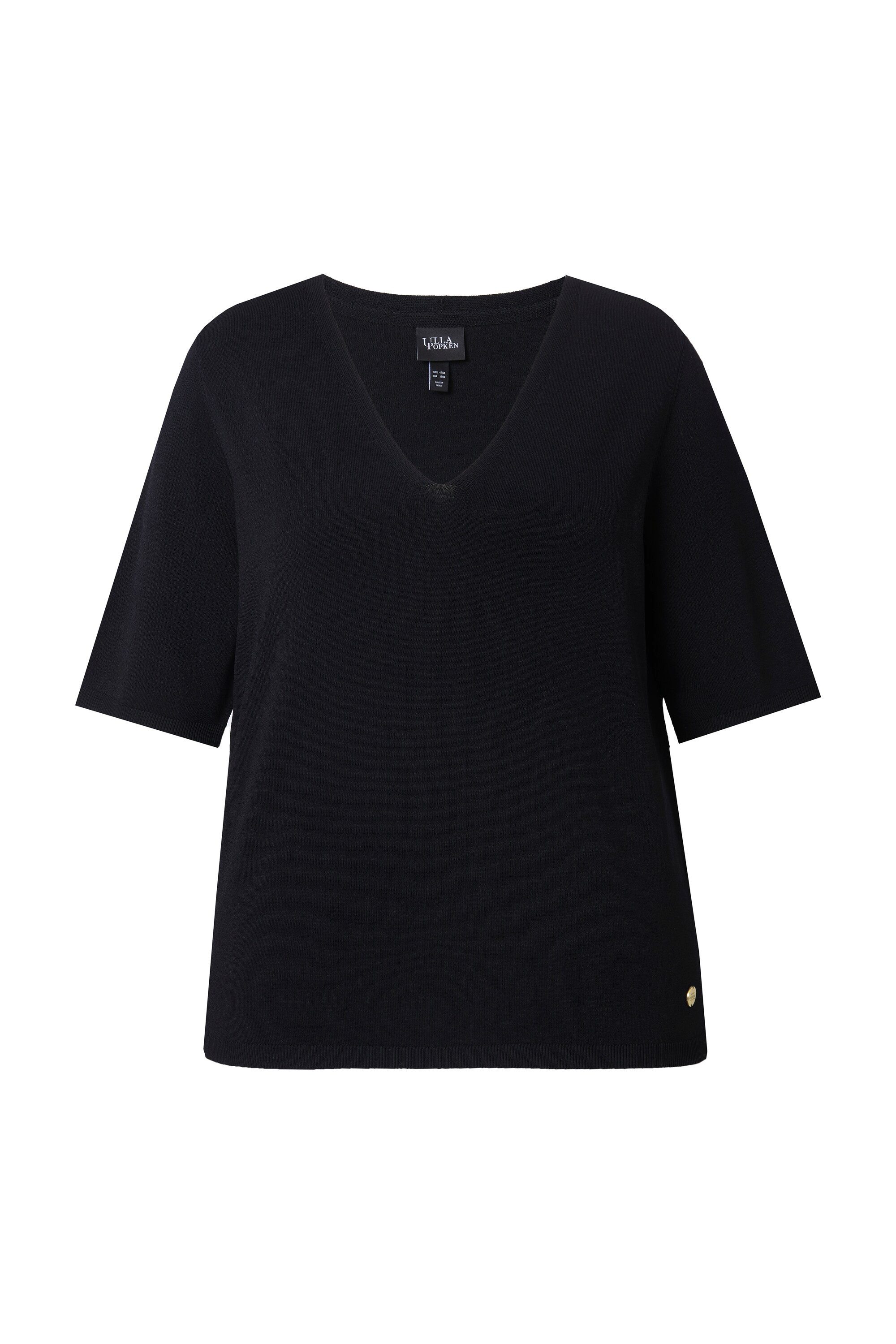 Ulla Popken Strickpullover Pullover elastischer Saum günstig online kaufen