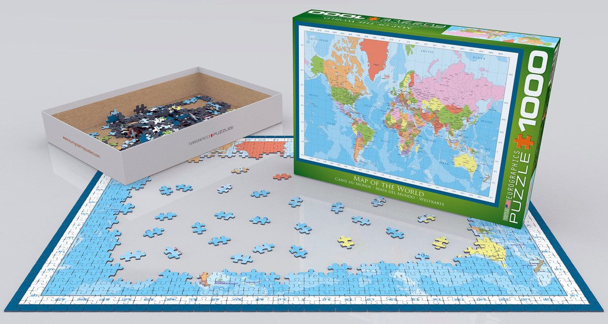 Puzzle 1000 Teile Puzzle - Puzzle - Moderne Weltkarte - Modern Map of the, Puzzleteile