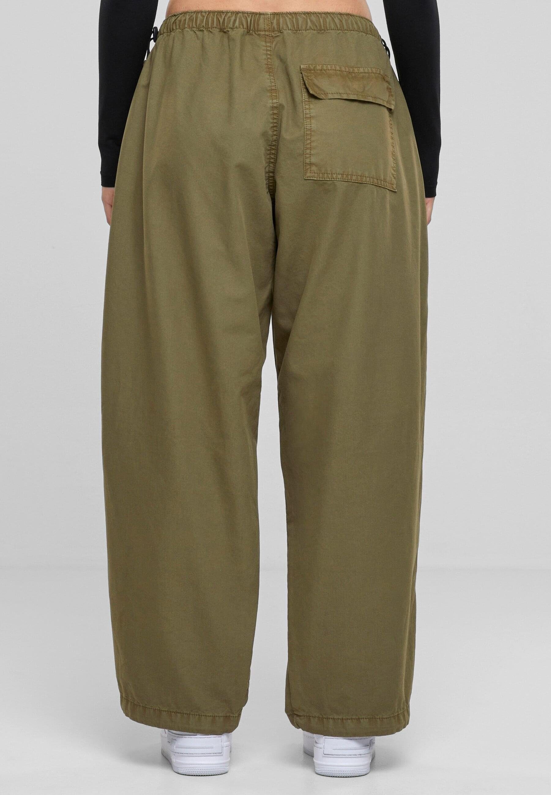 URBAN CLASSICS Jerseyhose Cotton tiniolive Pants (1-tlg) Parachute Ladies Damen