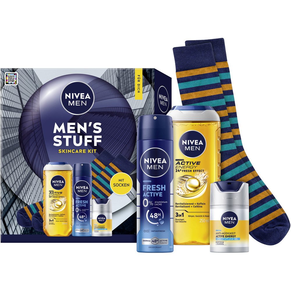 Nivea Men Hautpflege-Set MENS STUFF-SKINCARE KIT, 3-tlg., mit Duschgel, flüssige Textur