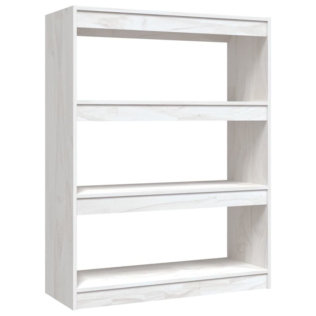 furnicato Bücherregal Bücherregal/Raumteiler Weiß 100x30x103 Kiefer cm Massivholz