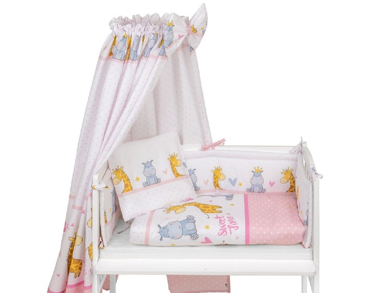 Babybettwäsche Garnitur für Beistellbett 90x40 Komplett (OHNE BETT) Bettdecke, Babyhafen, 6 teilig, mit Reißverschluss, Baumwolle