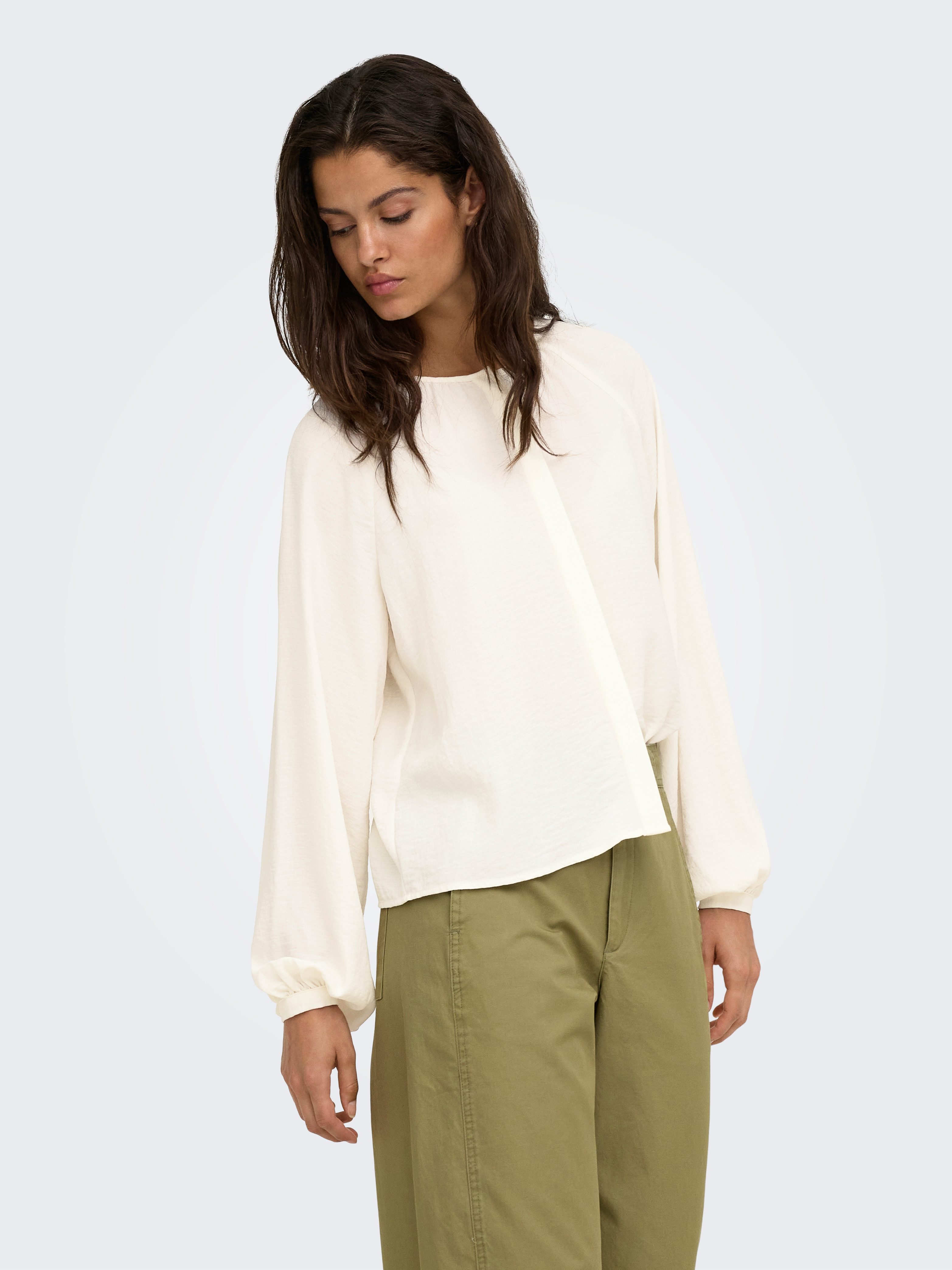 JDY Langarmbluse JDYDIVYA LIFE L/S O-NECK SHIRT WVN Polyester