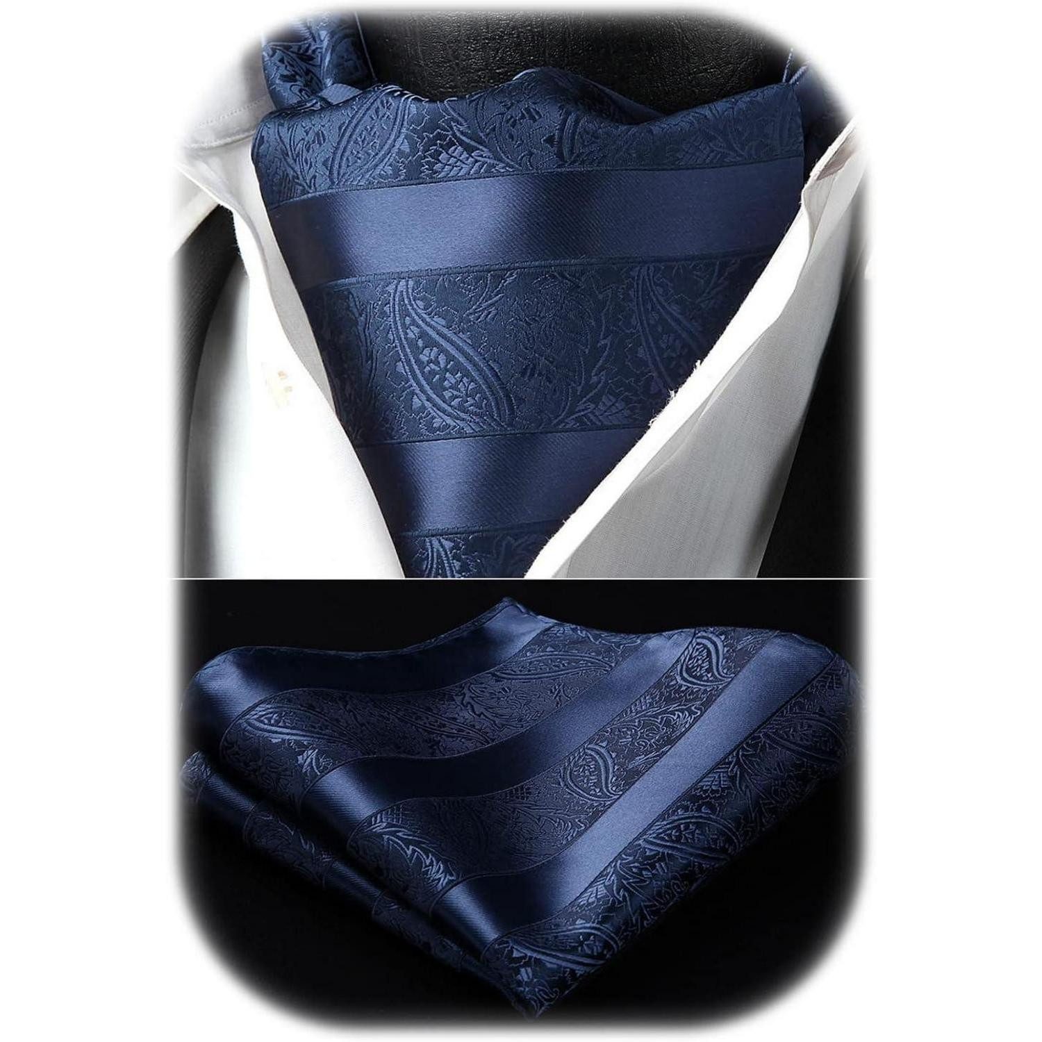 LuxusKollektion Krawatte Krawattenschal Herren Paisley Marineblau 2 Einheitsgröße (1-St)