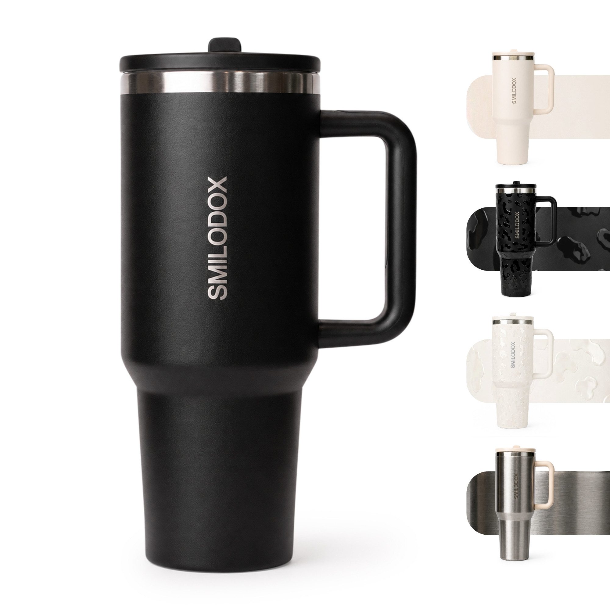 Smilodox Trinkflasche Termis Edelstahl Thermobecher, 1,2 Liter Trinkbecher, 100% auslaufsicher, BPA-frei, Unisex Design, für Büro, Gym & Alltag