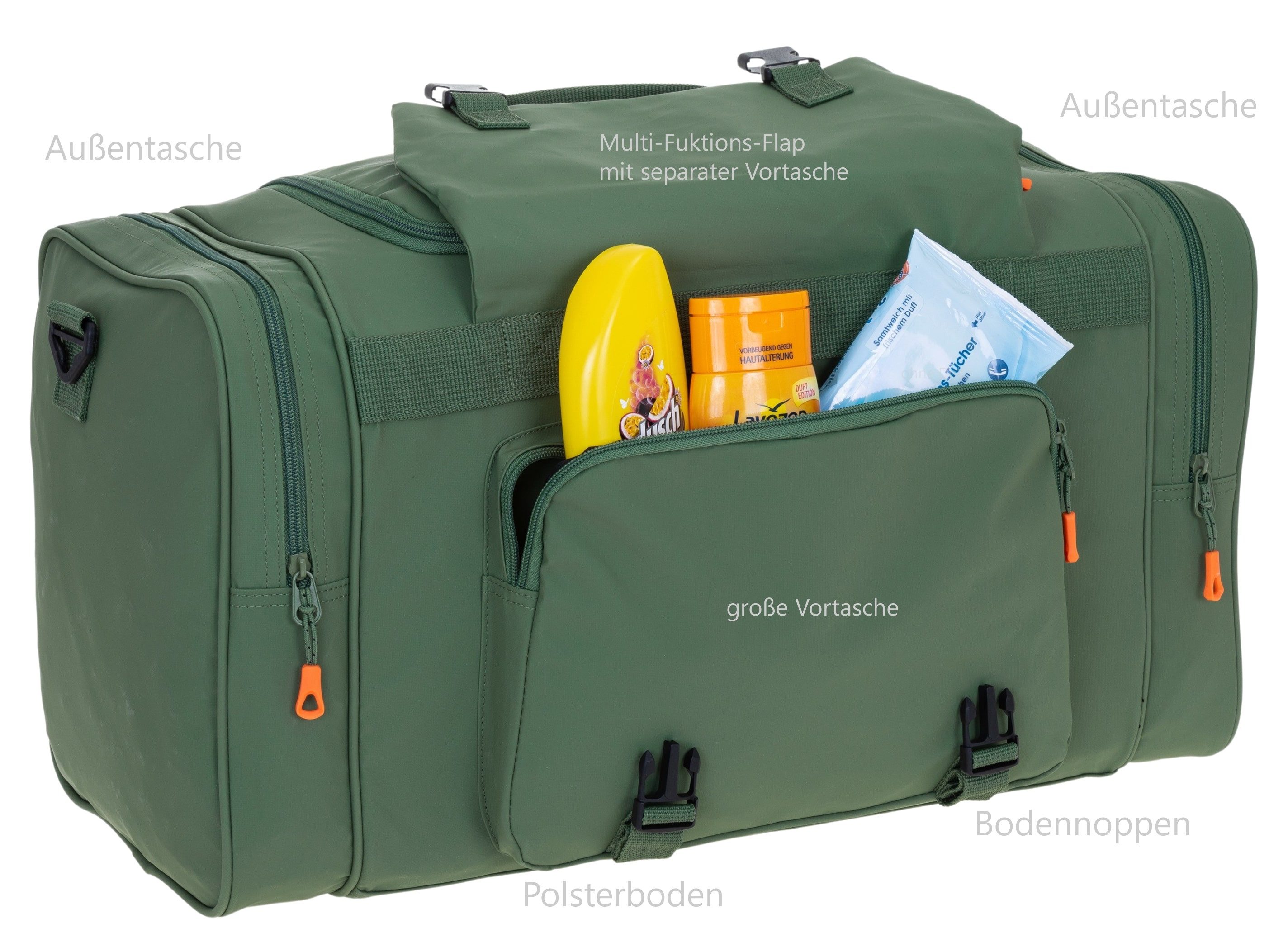 ELEPHANT Sporttasche Reisetasche Saunatasche Damen Herren aus Plane Tour 55 cm, 40 L Large wasserabweisend Sauna Reise Sport Tasche + Flasche
