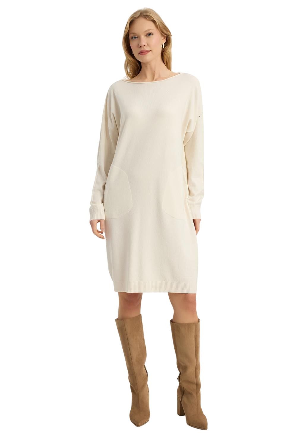 HomeStore Minikleid Weit geschnittenes Strickkleid