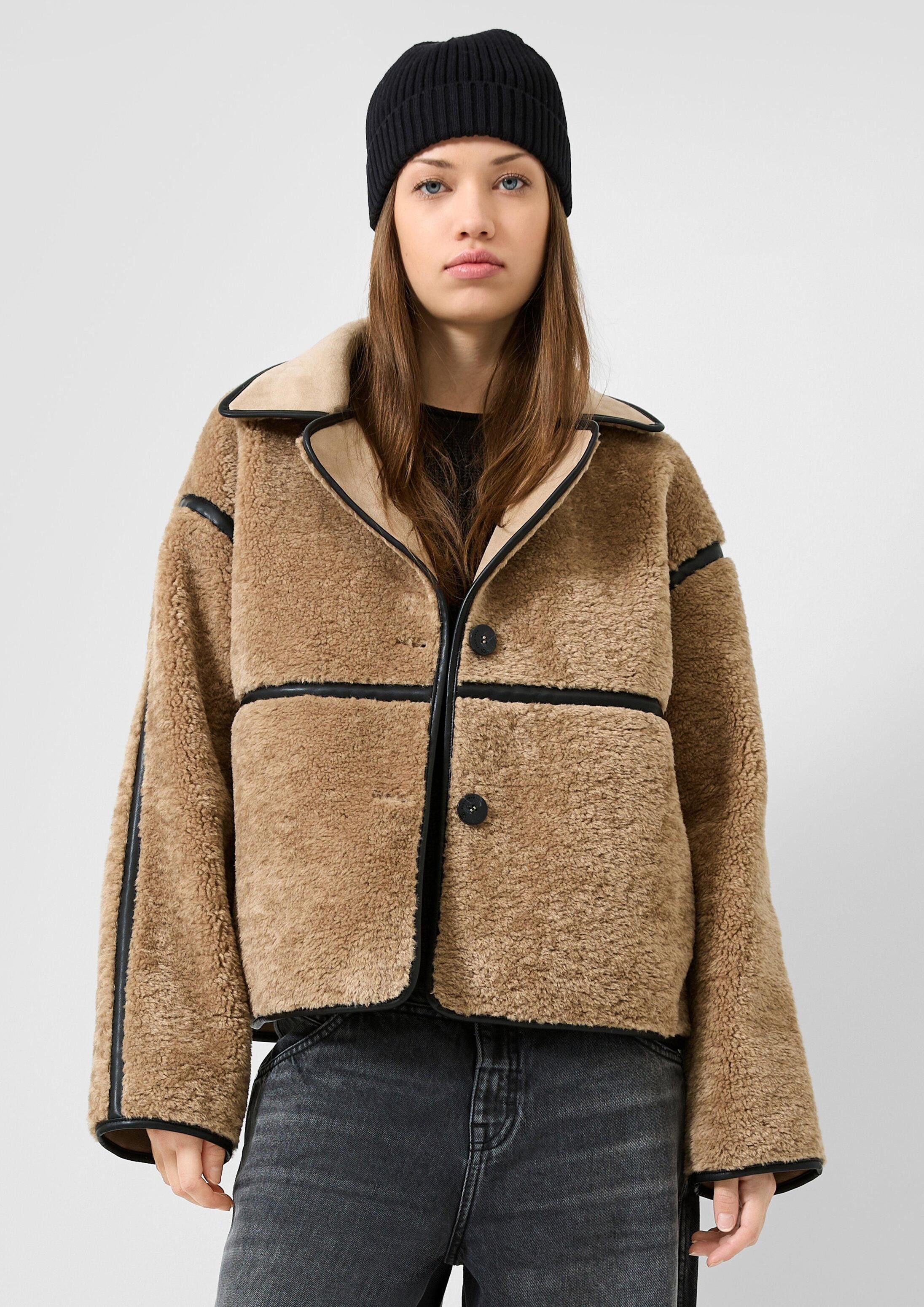 QS Funktionsjacke Outdoor-Jacke Jacke in Lammfelloptik