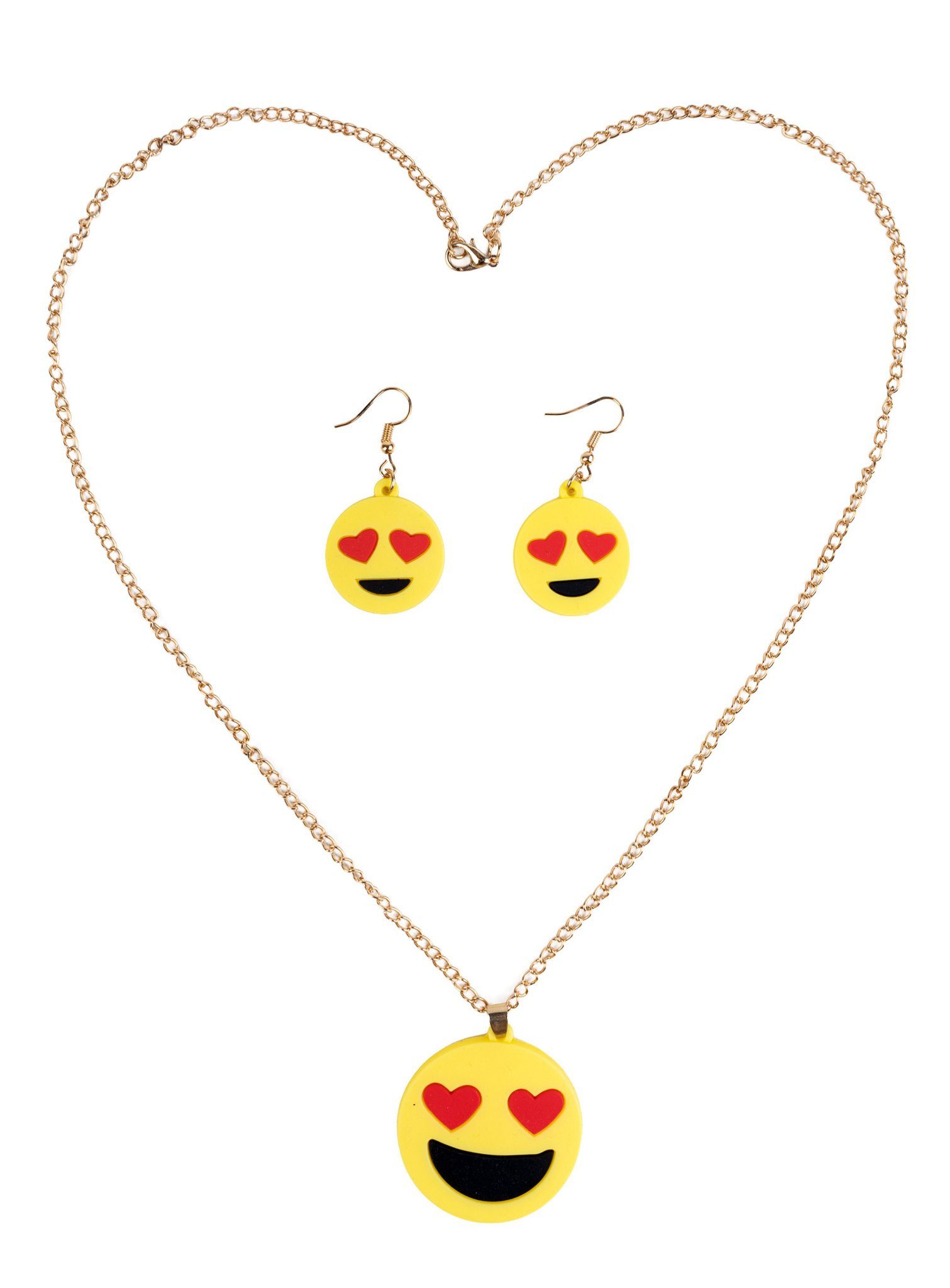 Metamorph Ohrring und Ketten Set Smiley Schmuckset, Halskette und Ohrringe günstig online kaufen