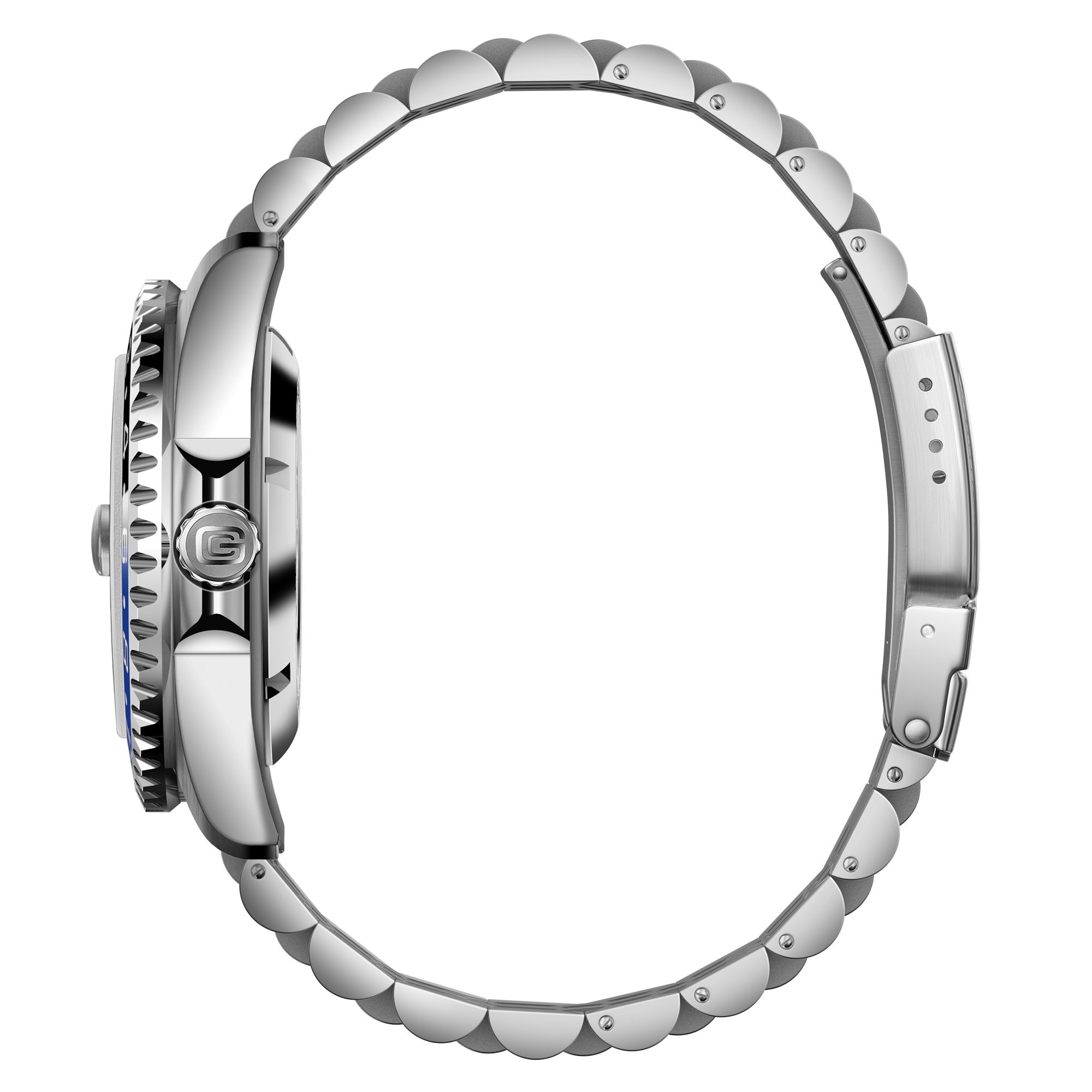 Gigandet Orologio Uomo World Trip GMT Automatico - Made In Germany, Vetro Zaffiro, Bracciale Acciaio, 300m, Ceramica, G1000-006M-C