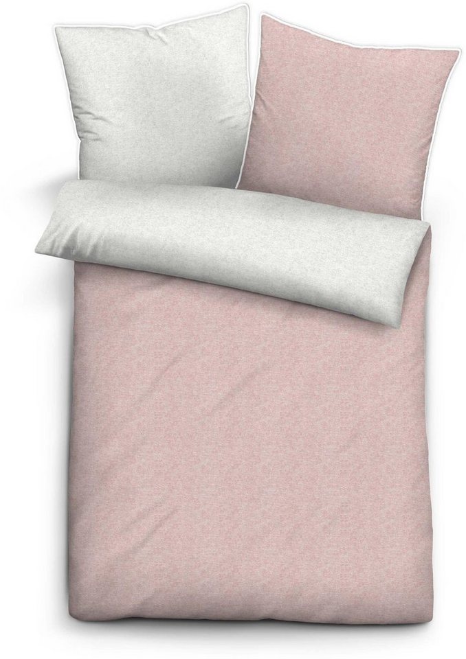 Biberna Wendebettwäsche 0840500 HERMAL Premium Biber Melange-Flanell Bettwäsche 100% Baumwolle, Flanell, 2 teilig, Biber, wärmend & weich, Reißverschluss, ab Größe 135 x 200 cm