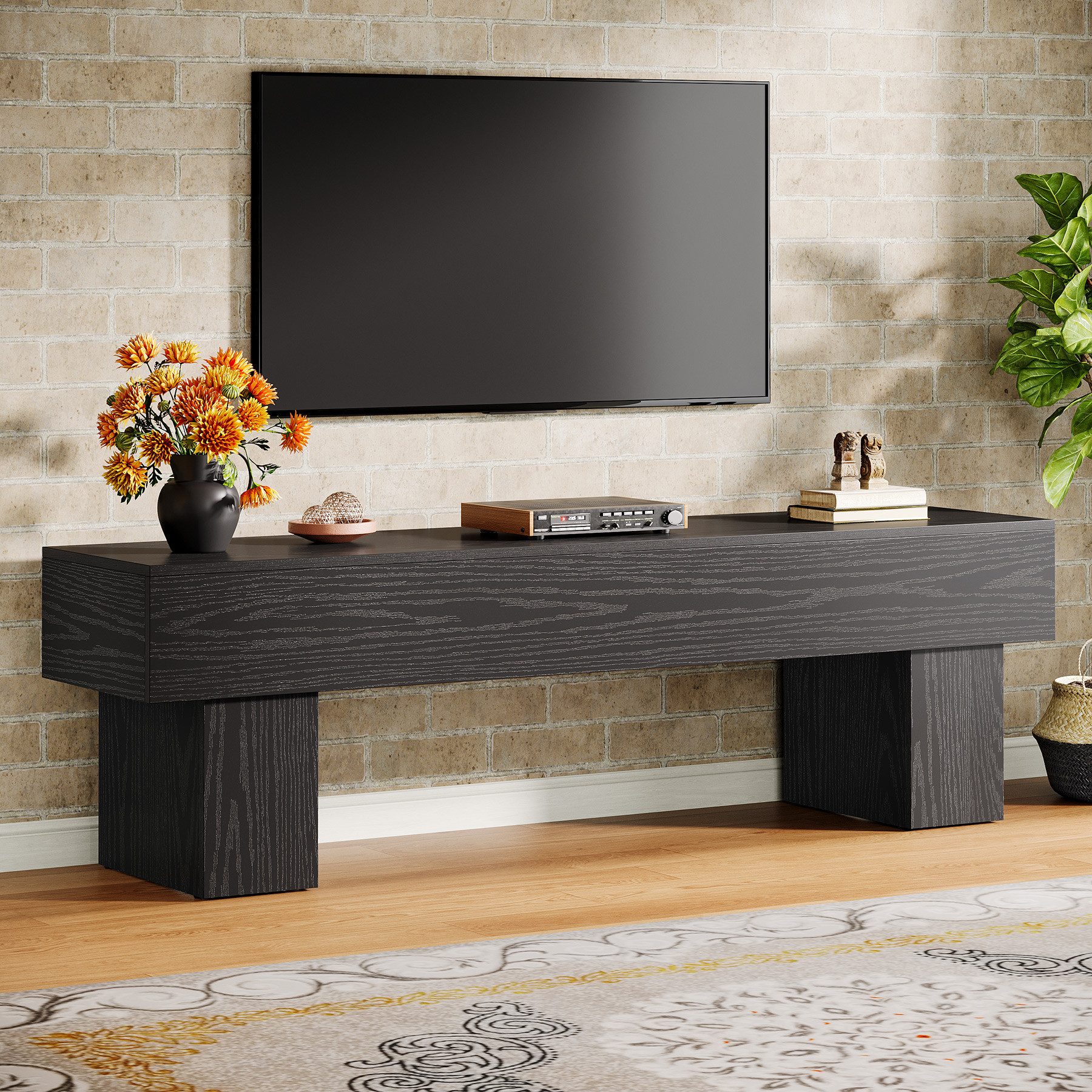 Tribesigns TV-Schrank 160cm TV-Ständer, Landhausstil, TV-Schränke & Konsolentisch, Schuhbank