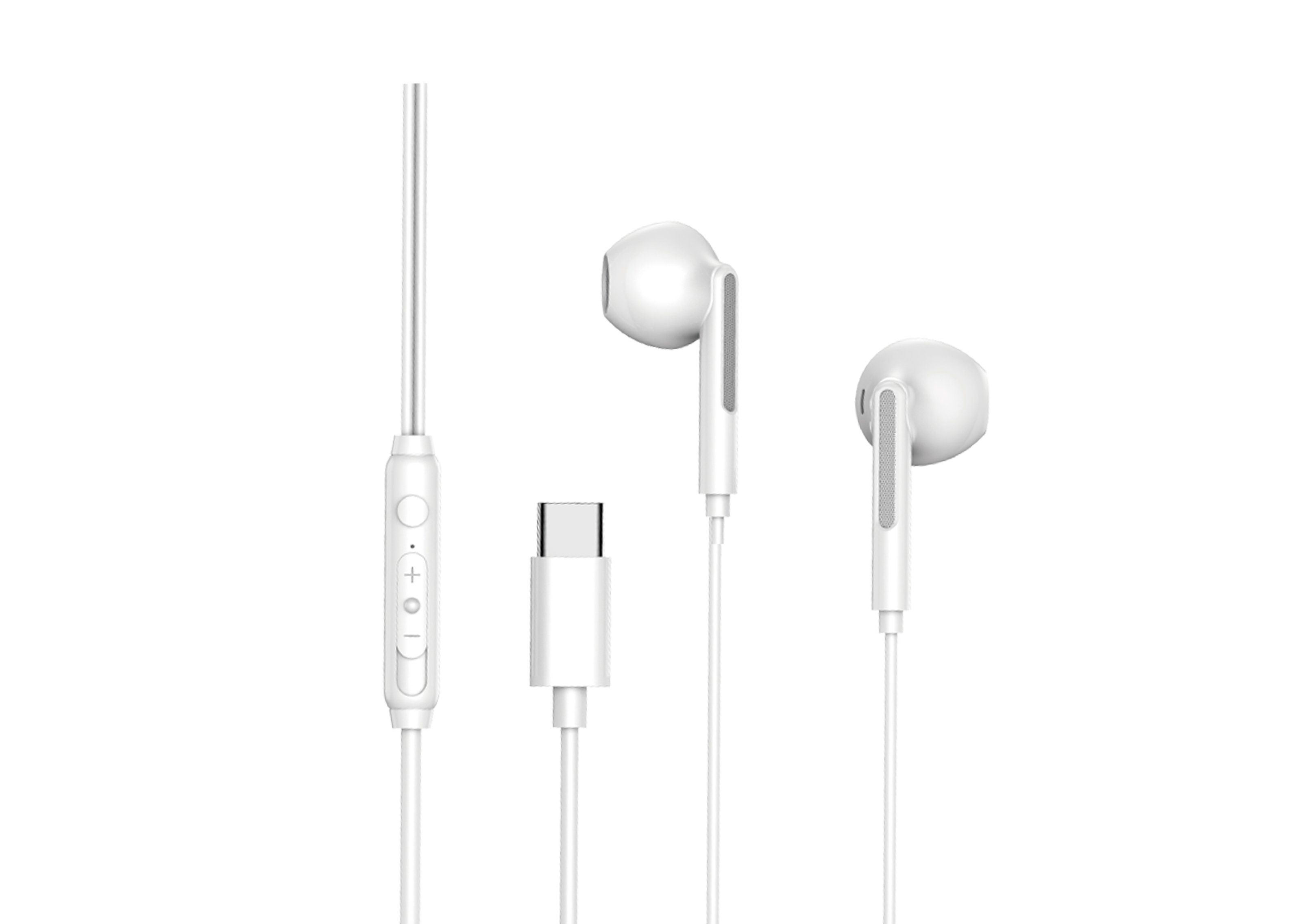 Xssive In-Ear Kopfhörer Typ-C Headset mit Mikrofon USB-C Anschluss  kompatibel mit Smartphones weiß In-Ear-Kopfhörer