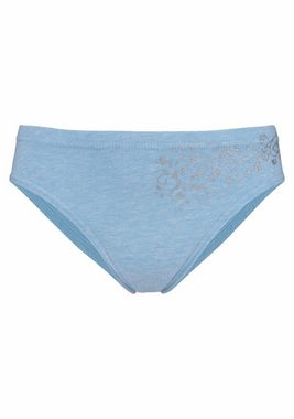 petite fleur Slip (Packung, 4-St) schöner Basic für jeden Tag, mit floralem Glitzerdruck