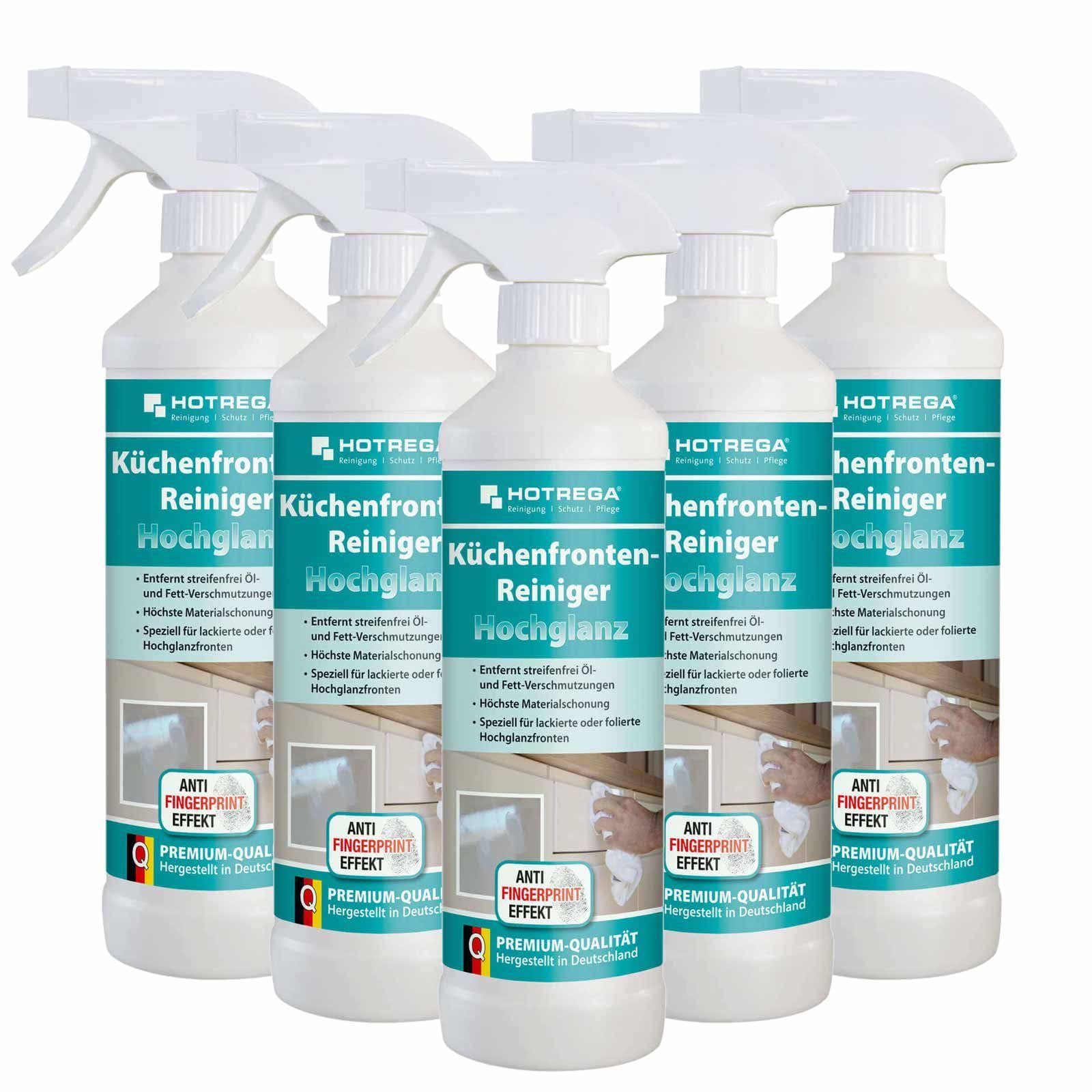 HOTREGA® Küchenfronten Reiniger Hochglanz Küchenreiniger Glasreiniger x 500ml Küchenreiniger