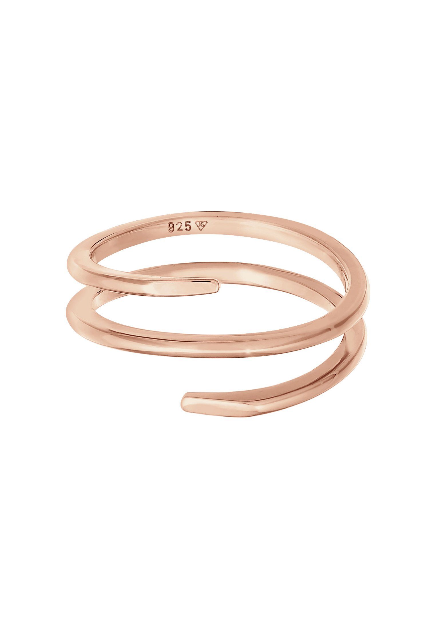 Fein Wickelring Silber 925 Elli Twist Fingerring Rosegold