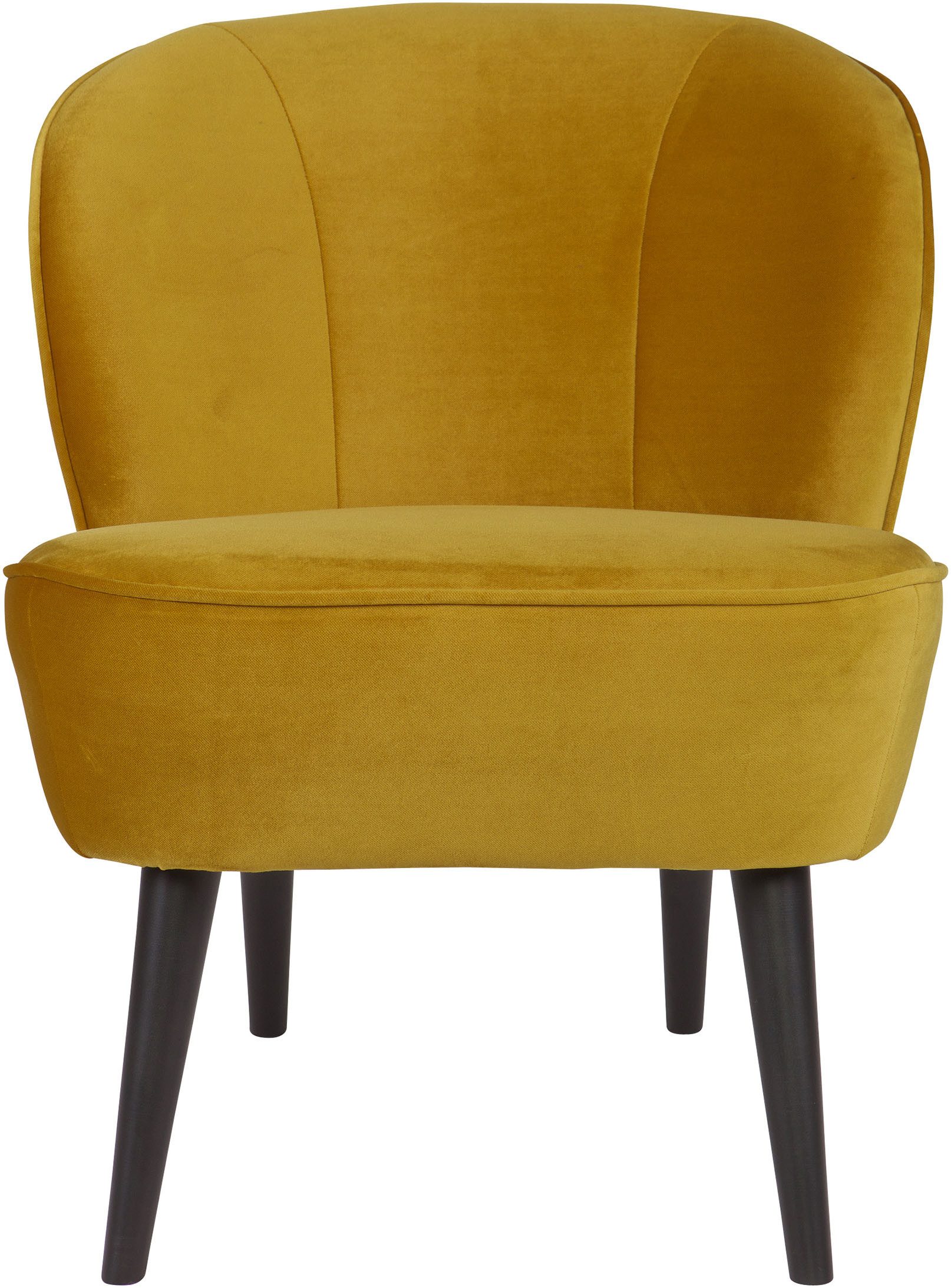 WOOOD Sessel Sara Bezug mit Birkenholzbeinen, mittlere Sitzhöhe, H71 x B59 x T70 cm, Tragkraft 90 kg, Velvet bezug, Maximale Verschleißfestigkeit