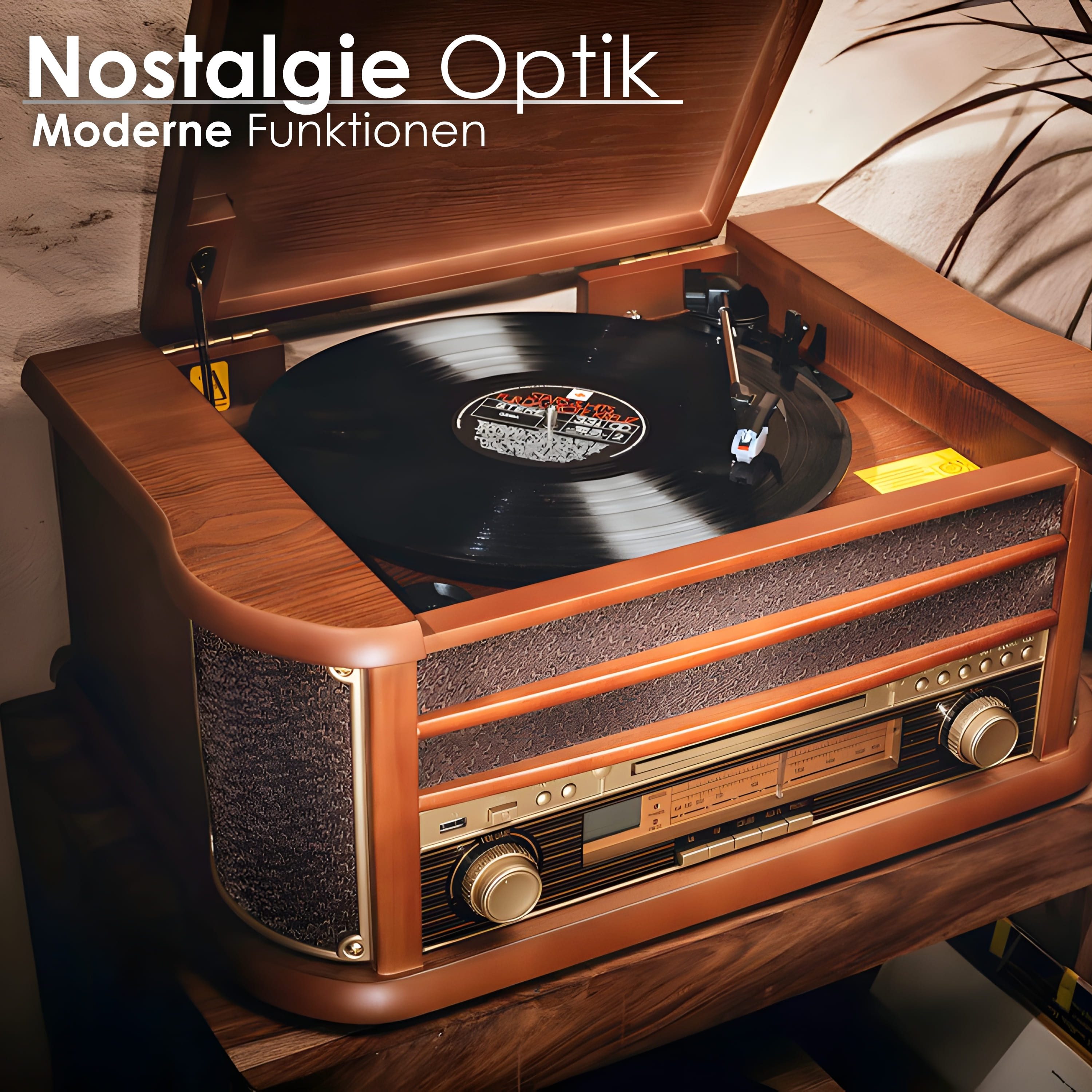 Cyberlux CL-3010 Retro Stereoanlage Multifunktionsspieler (Riemenantrieb, Bluetooth, Aufnahmefunktion, Kassettendeck, Bluetooth)
