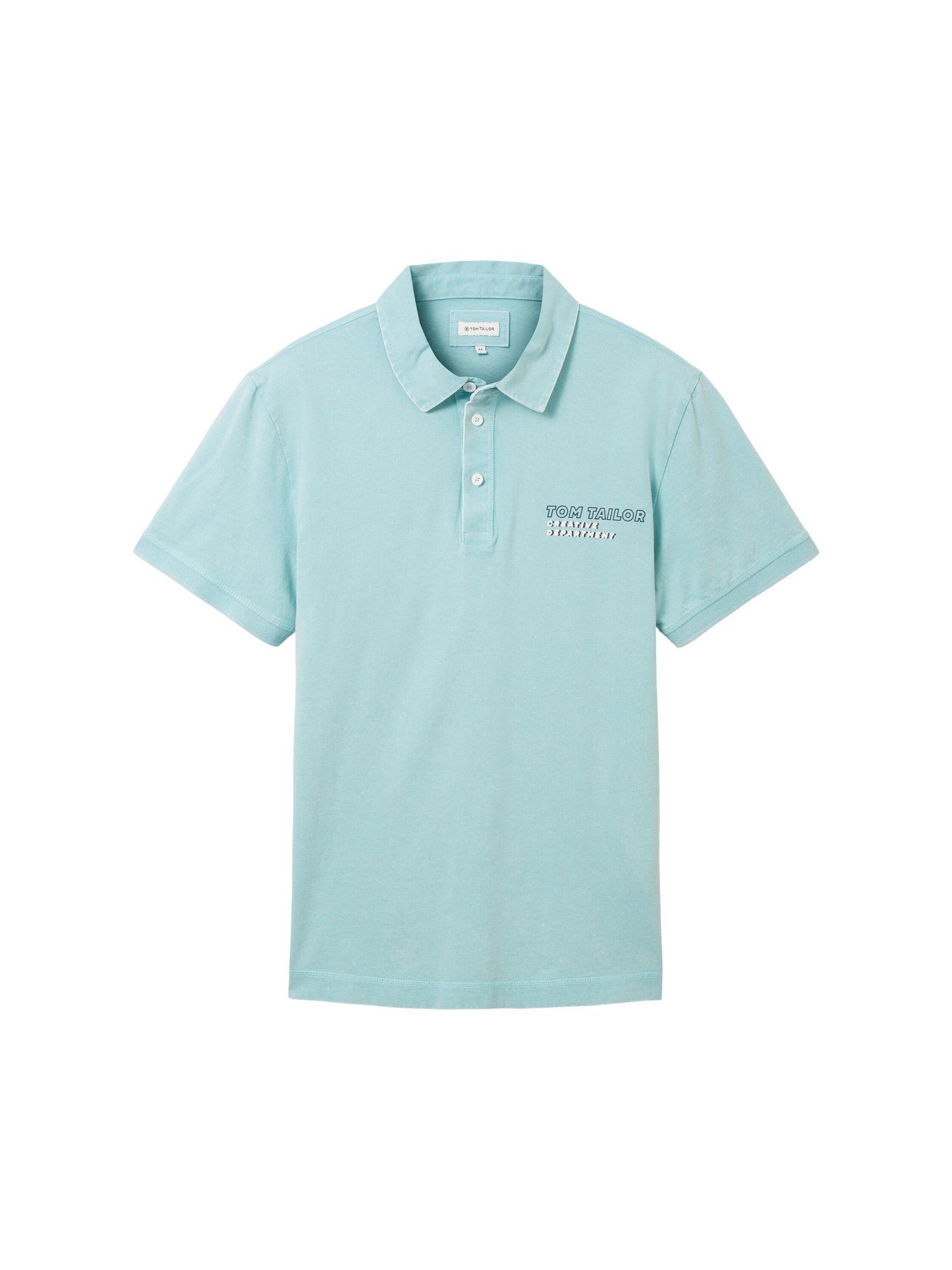 TOM TAILOR Poloshirt Poloshirt Kurzarmshirt mit hellblau Polokragen (1-tlg)