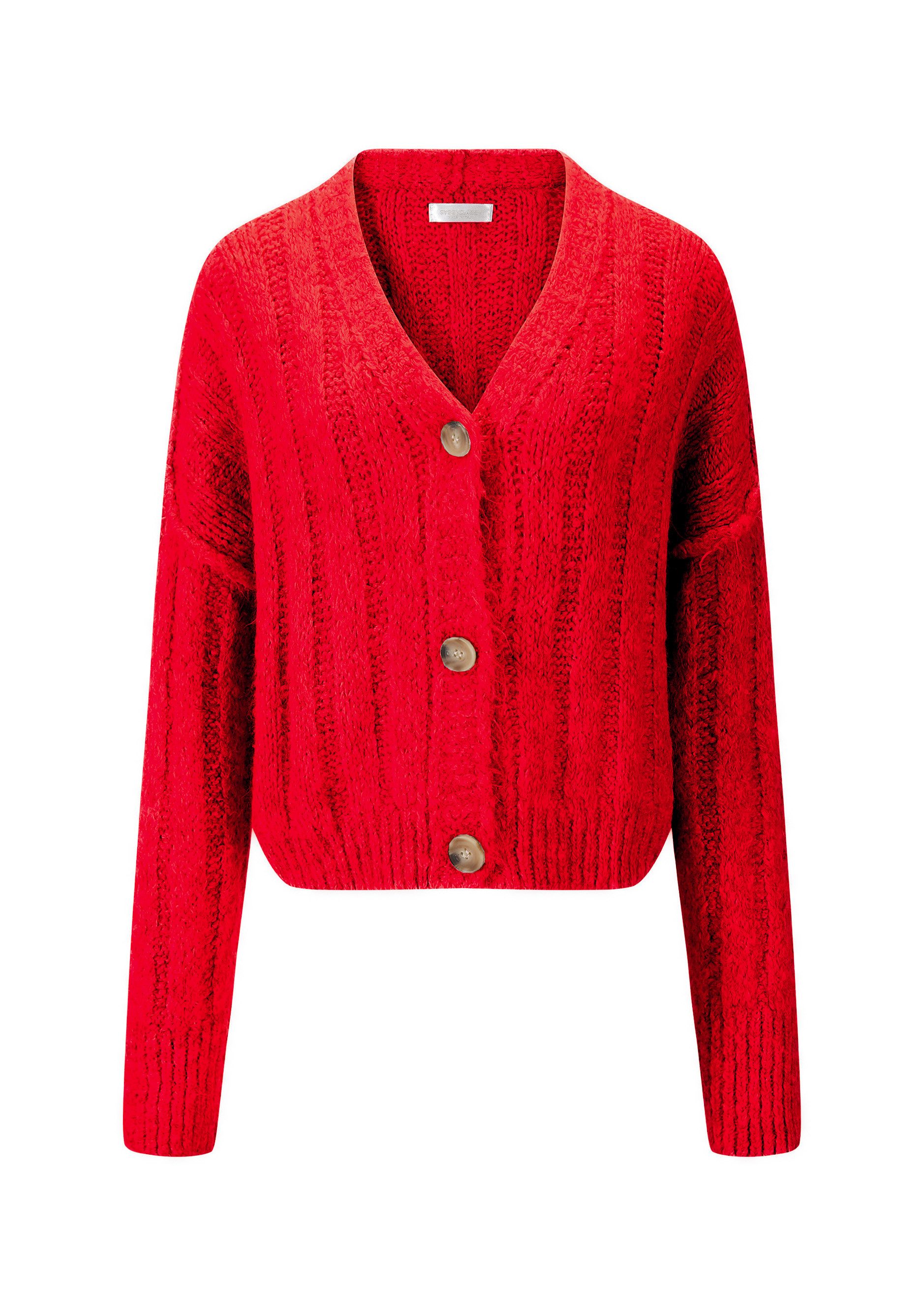 SASSYCLASSY Cardigan Strickcardigan Damen mit Rippstruktur günstig online kaufen