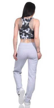 EloModa Jogginghose Damen Jogginghose lang Sport-Hose Baumwolle mit Tasche; XS S M L XL (1-tlg)