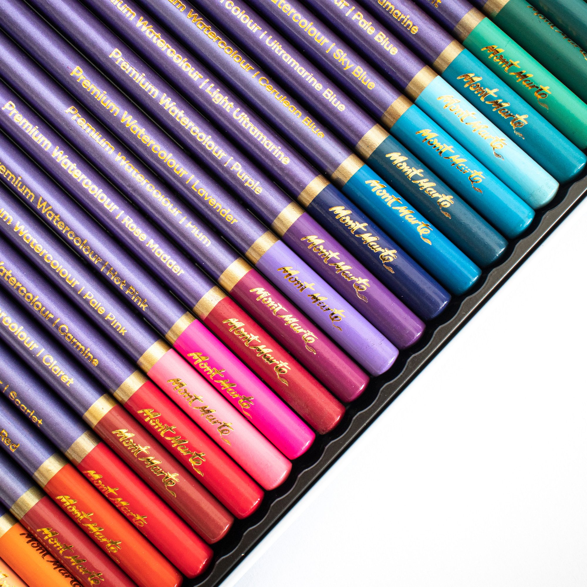Mont Marte Buntstift - PREMIUM Aquarellstifte Set - mit 36 Aquarellstiften & 1 Rundpinsel, wasservermalbare / wasserlösliche Buntstifte, Hochwertige Pigmente