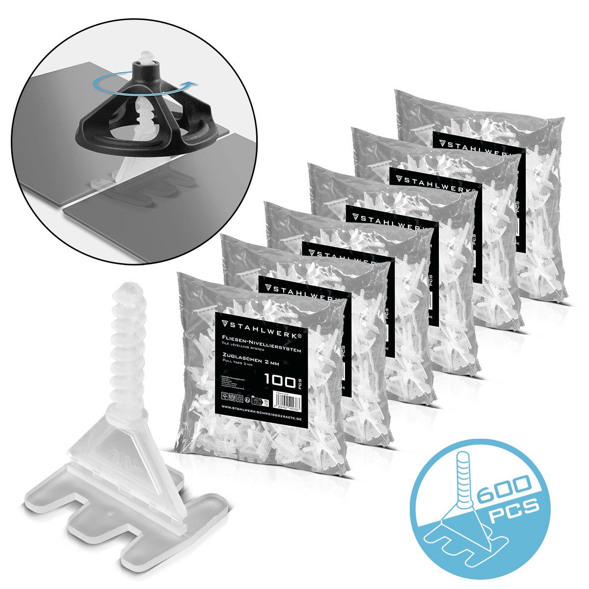 STAHLWERK manueller Fliesenschneider 3 x Fliesen-Nivellier-System 200-teili günstig online kaufen