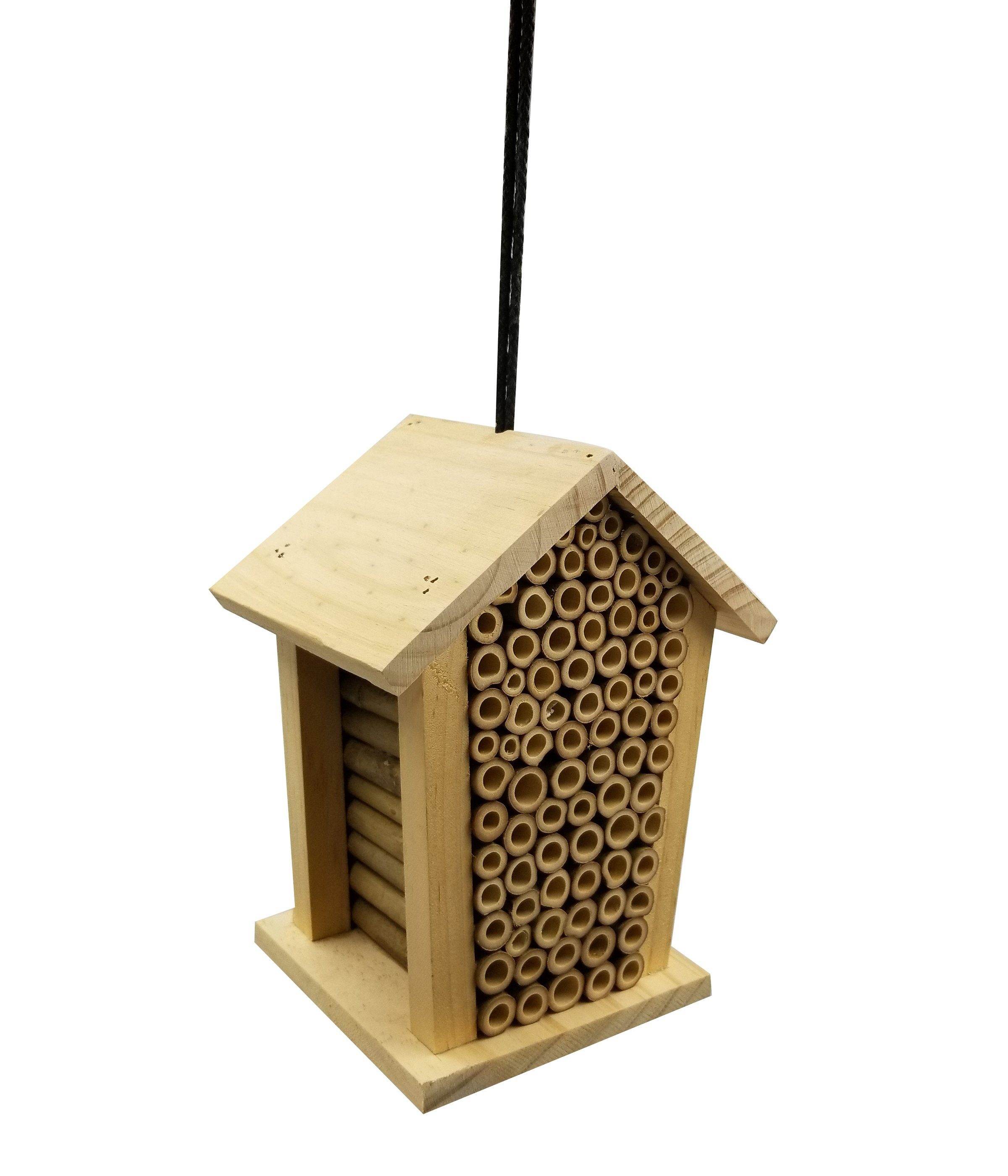 Dehner Insektenhotel Natura Louisiana, 19 x 15 x 12 cm, Kiefernholz, Nistkasten für Bienen, Schmetterlinge und Käfer