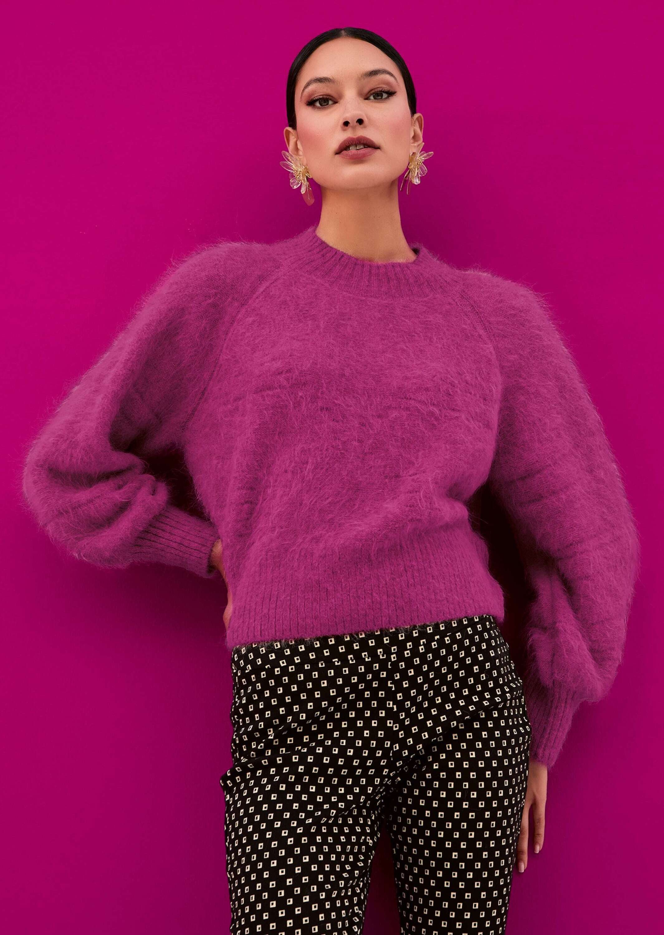 MADELEINE Strickpullover Stehkragen-Pullover