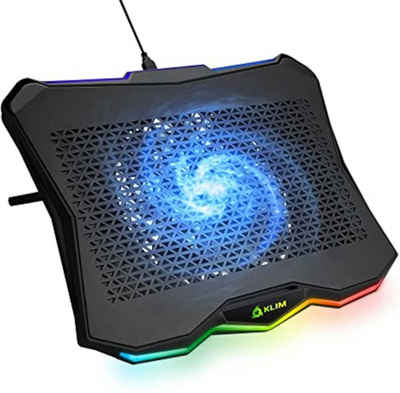 KLIM Notebook-Kühler Rainbow, Laptop-Kühler mit RGB-Beleuchtung + 11" - 17"