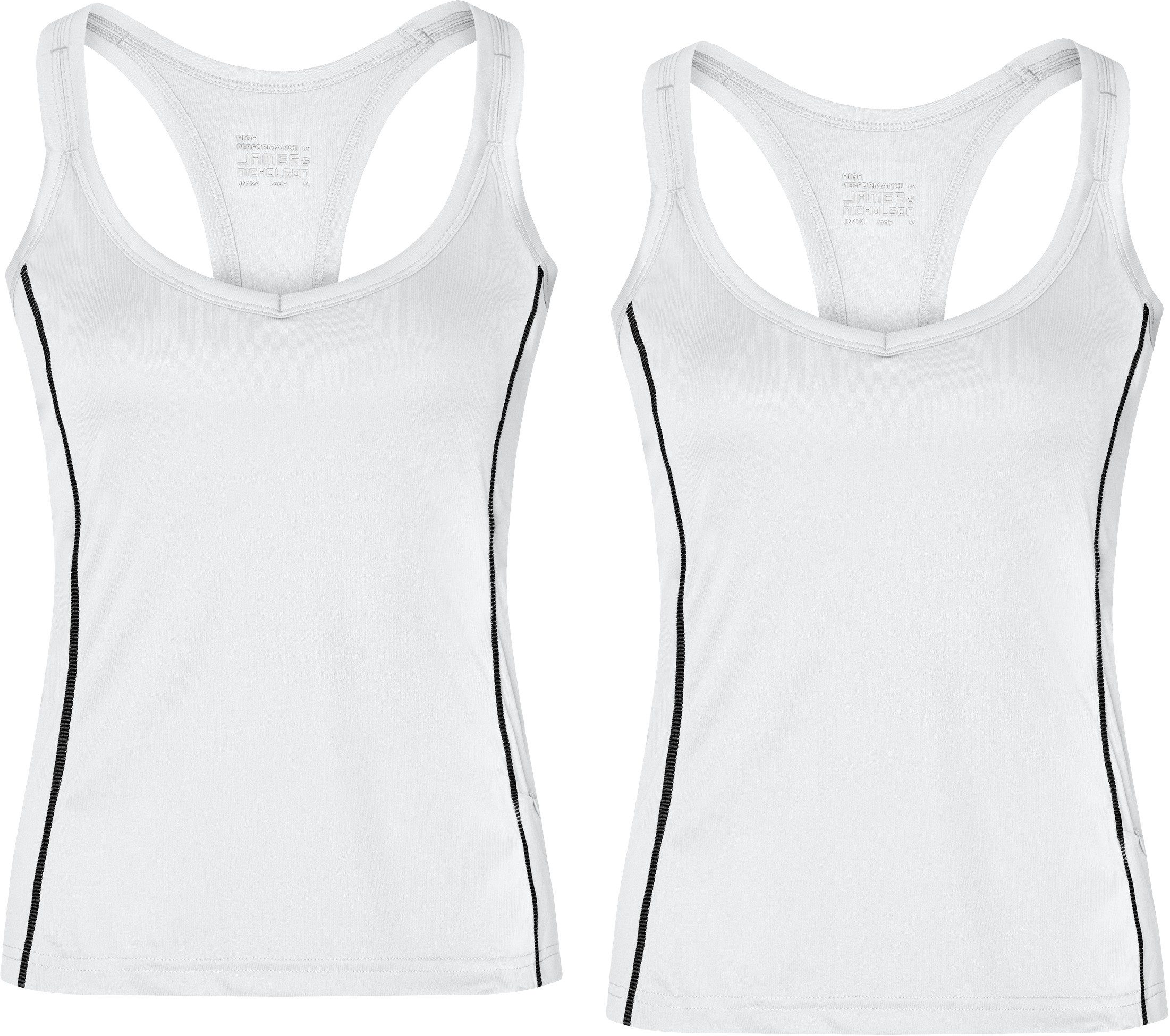 James & Nicholson Lauftop Doppelpack Damen Sporttop mit modischen reflektierenden Details JN424 (Doppelpack, 2er-Pack) Ladies' Running Reflex Top