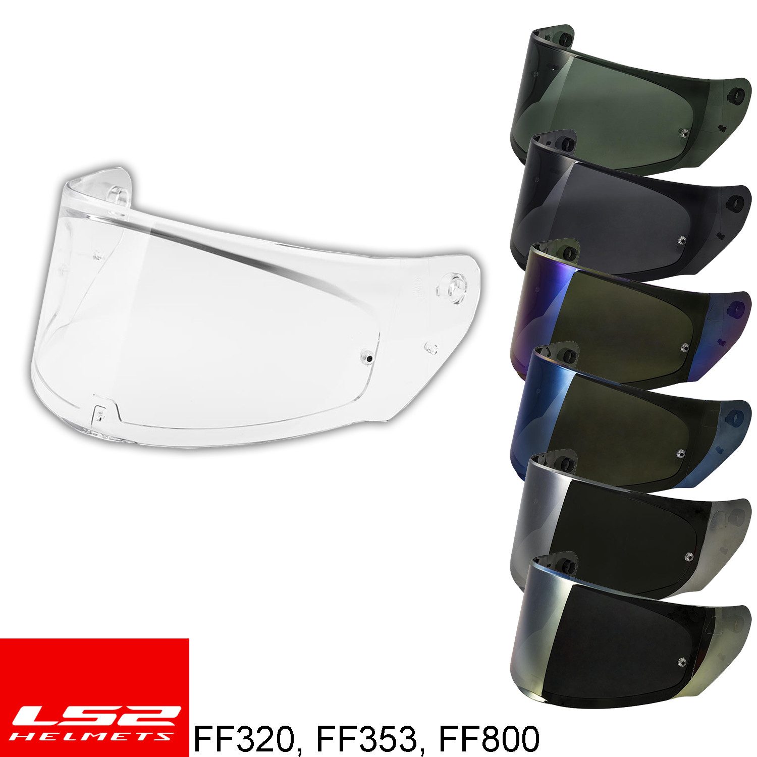Motorradhelm LS2 Visier FF320, FF353, FF800 rainbow verspiegelt