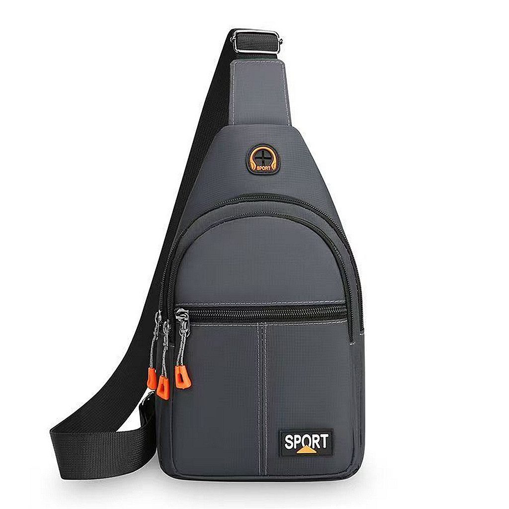 MIRROSI Umhängetasche Herren Slingbag Stoff – leichte Crossbody Brusttasche ca. 26x18x5cm, mit verstellbarem Schultergurt, Reißverschlussfächern & Sport-Design
