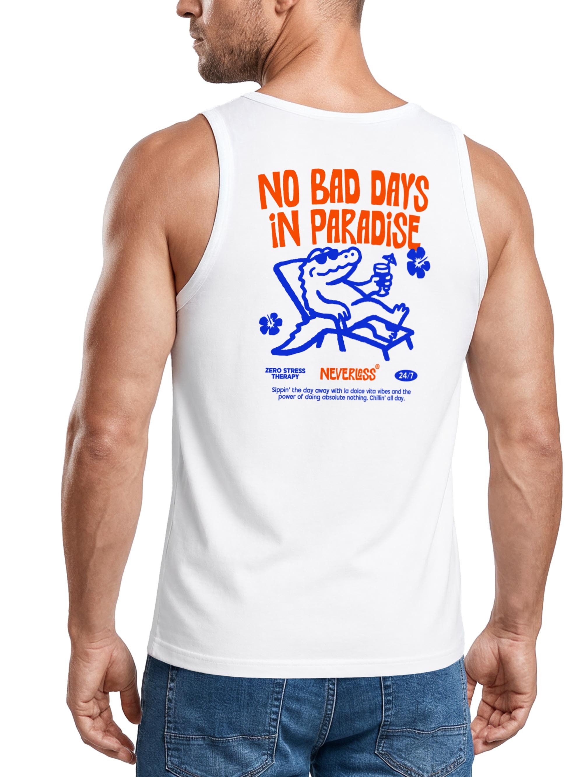 Neverless Tanktop Herren Tanktop mit Grafik-Print Rückendruck - No Bad Days - mit Print