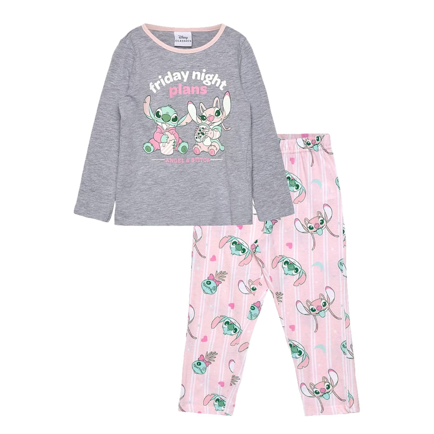 Lilo & Stitch Pyjama Kinder Schlafanzug Langarm Zweiteiler aus Baumwolle (2 tlg)