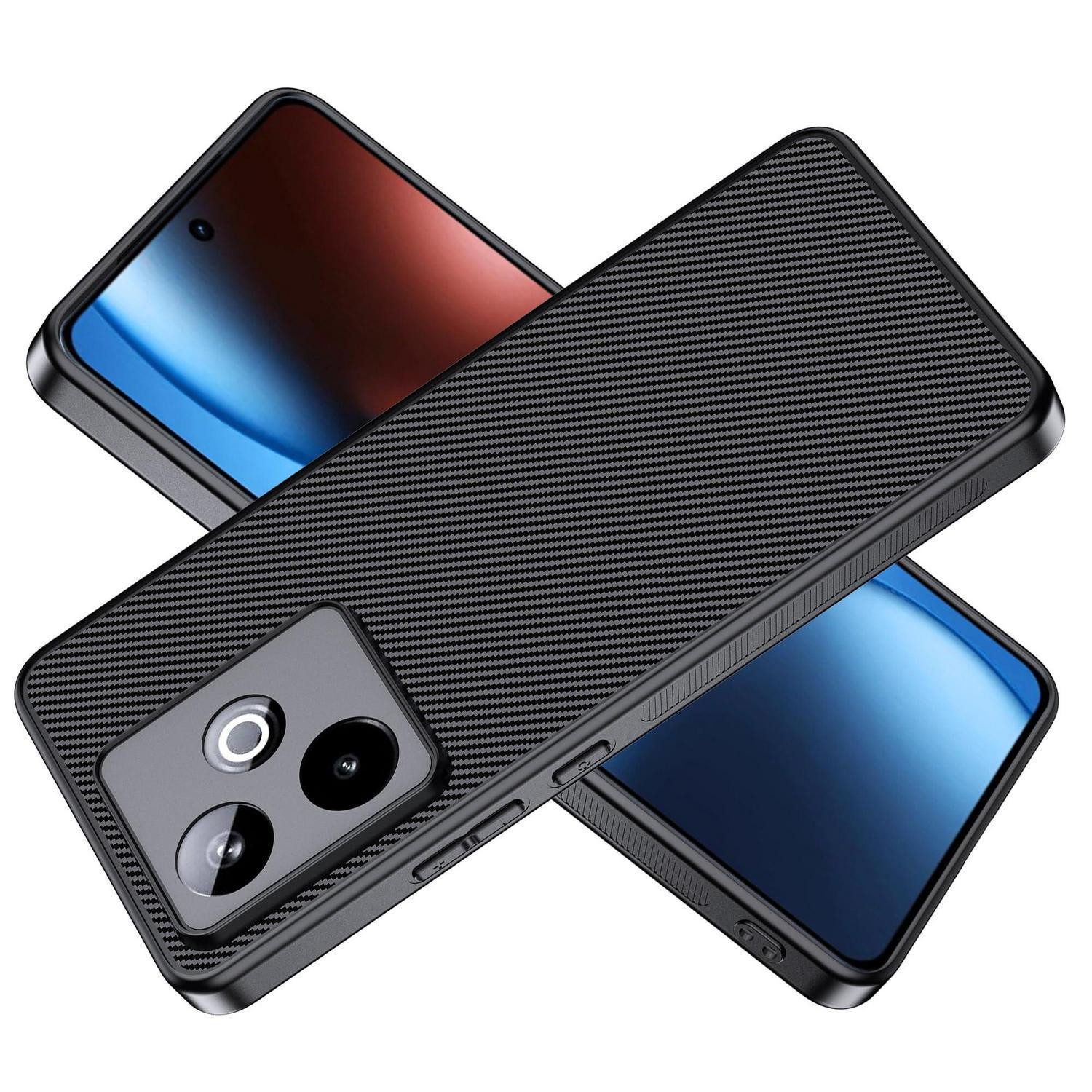 LuxusKollektion Smartphone-Hülle Hülle Realme GT 7 Kohlefaser Schwarz
