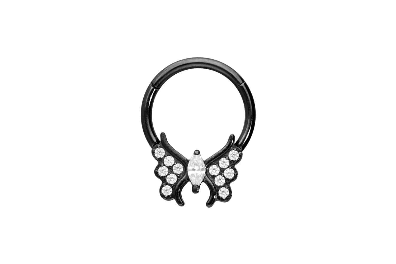 Nasenpiercing Titan Segmentring Clicker KRISTALLSCHMETTERLING