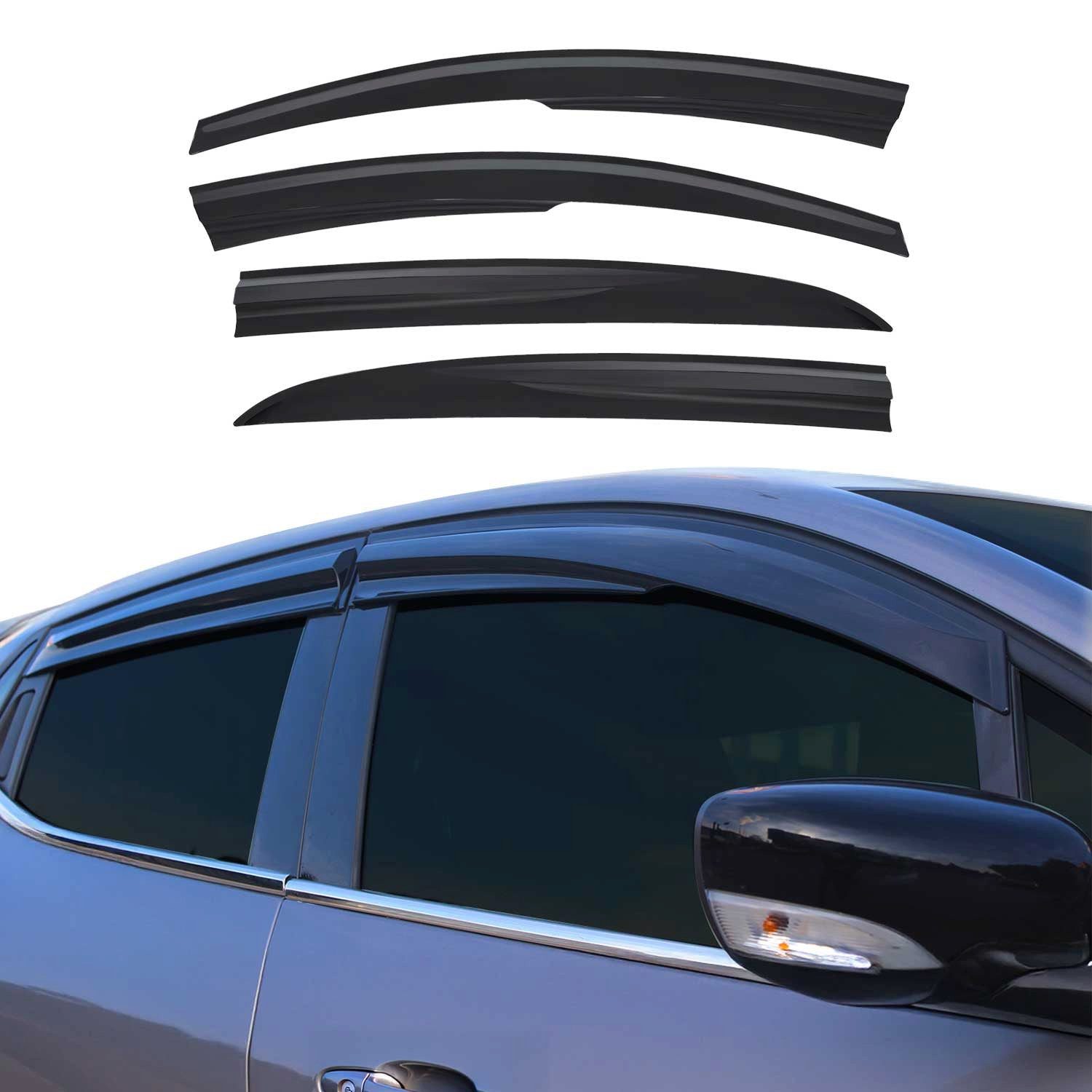 OMAC Lüftungsgitter 4x Windabweiser für Hyundai i20 Schrägheck 2008-2015 Acryl Dunkel (4 St), Aerodynamisch, Einfache Montage, Waschstraßenfest