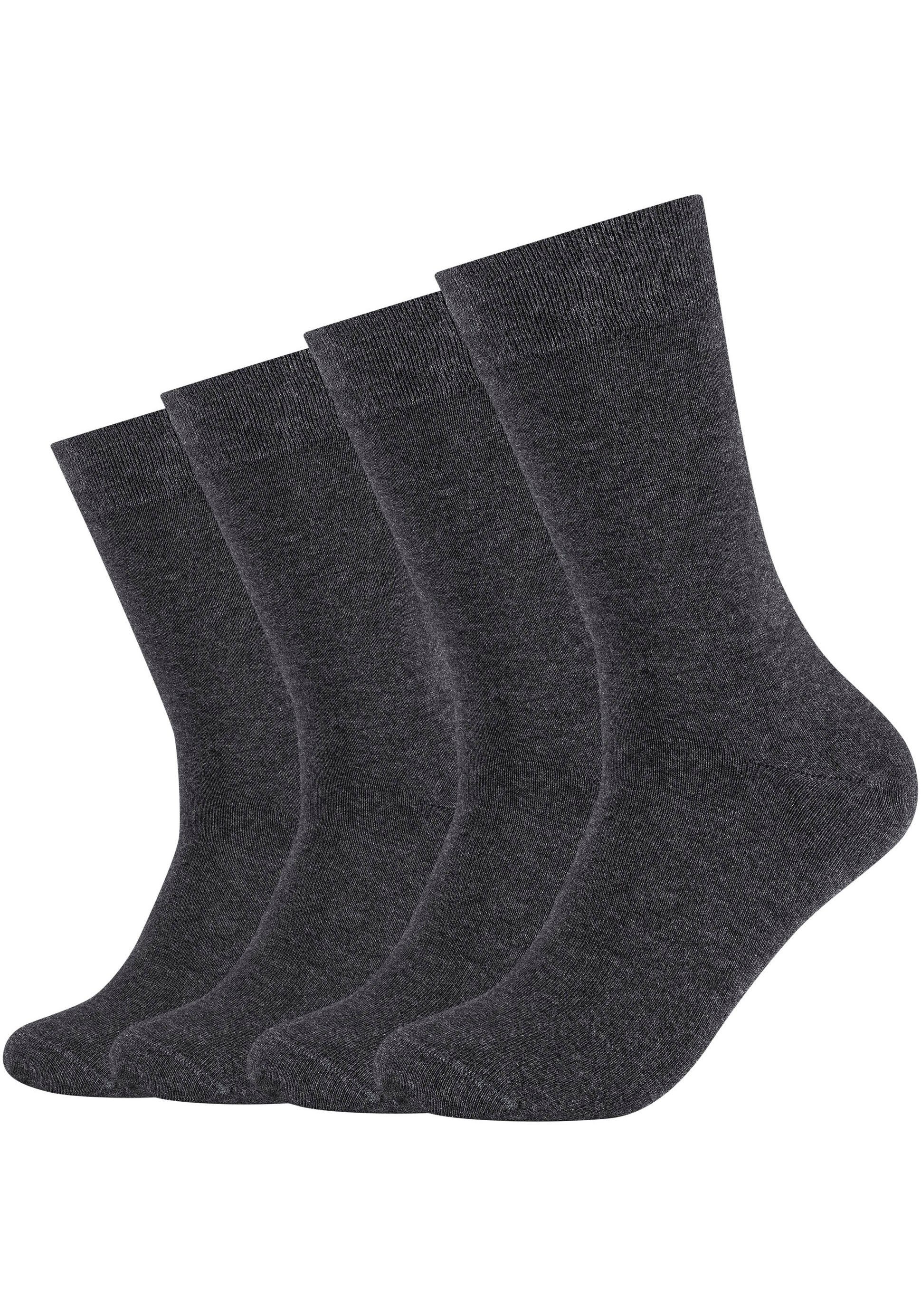 Camano Socken (Packung, 4-Paar) Atmungsaktiv: 97% Bio-Baumwolle anthrazit-meliert | Lange Socken