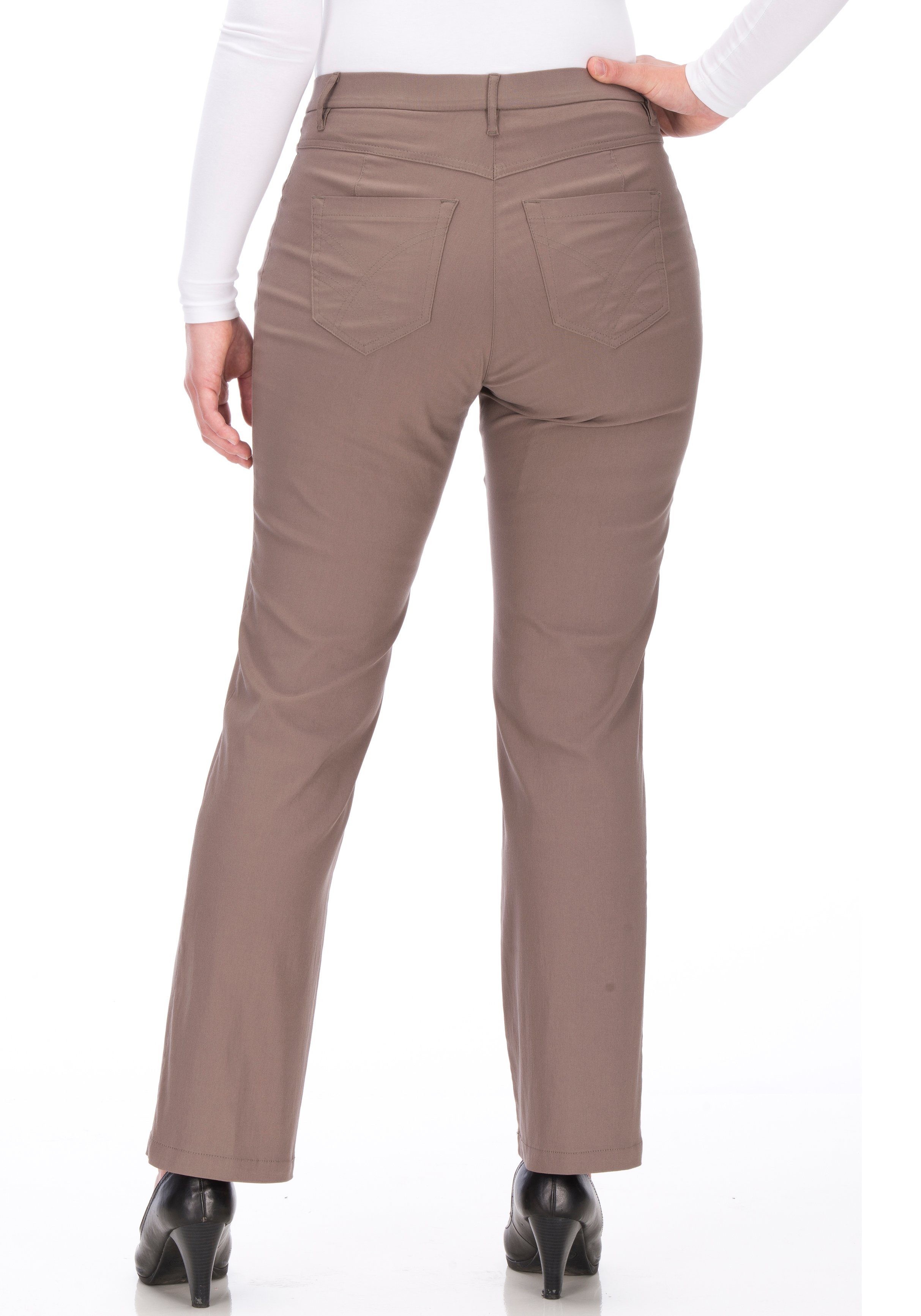 Betty Bengaline 5-Pocket-Hose KjBRAND bequemer Form in schlamm