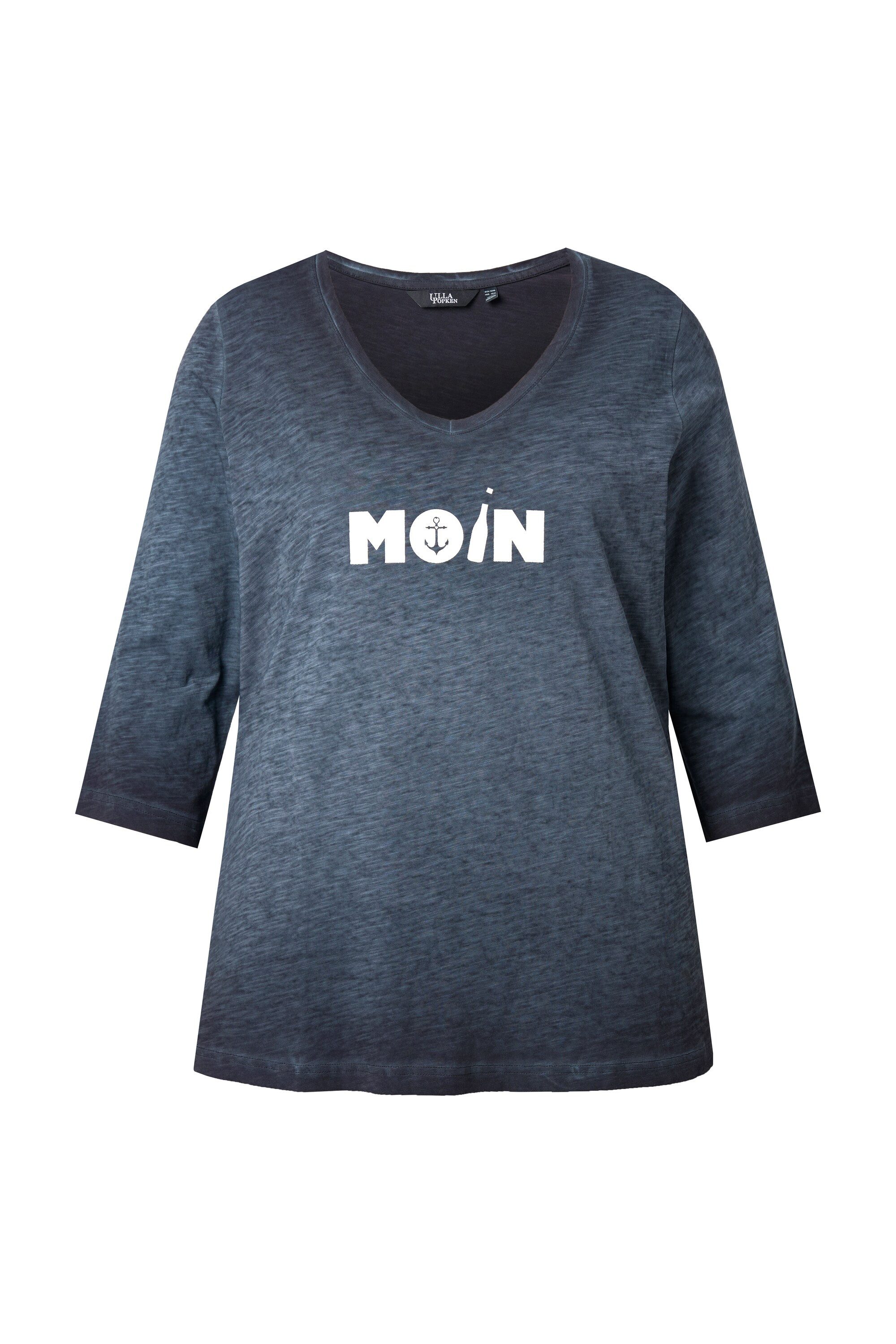 Ulla Popken T-Shirt Shirt Moin V-Ausschnitt 3/4-Arm günstig online kaufen