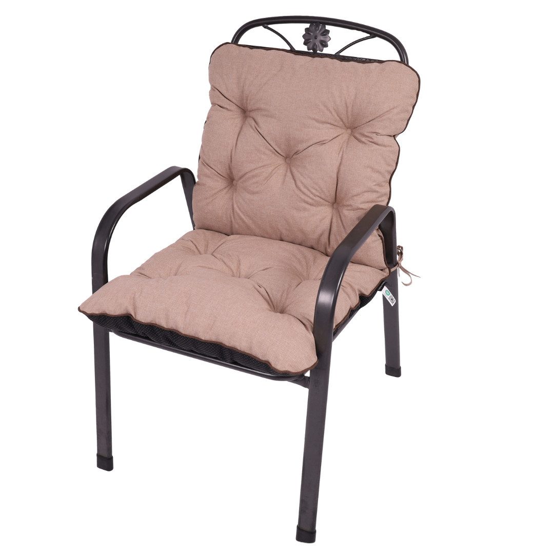 TexDeko Sitzauflage Ecolen Niedriglehner 40 x 40 x 40cm - gesteppte Gartenstuhl-Auflage, (1× Gartenstuhl-Auflage (80 × 40cm), UV-Beständig, Wasserabweisend mit Anti-Rutsch Boden