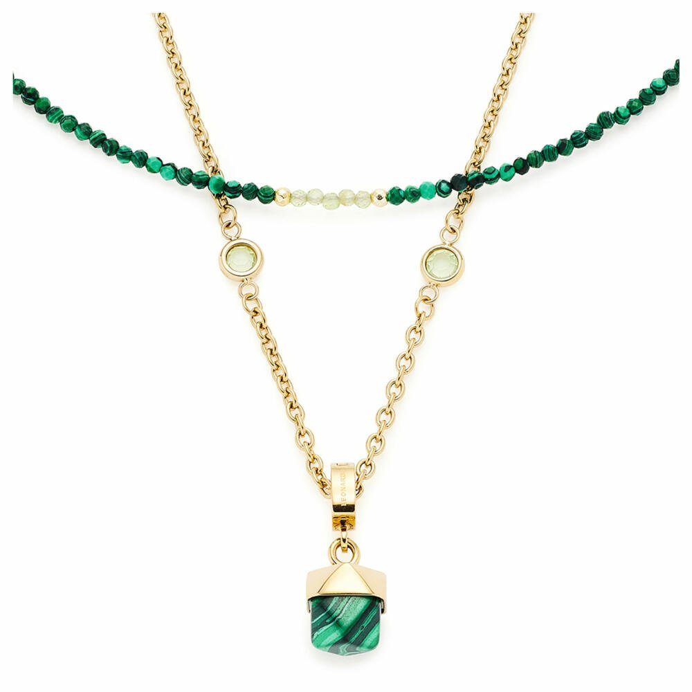 LEONARDO Edelstahlkette Valea grün...