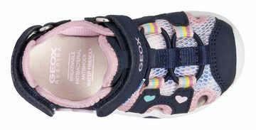 Geox B SANDAL MULTY GIRL Sandale, Sommerschuh, Klettschuh, Sandalette, mit Herz in Regenbogenfarben