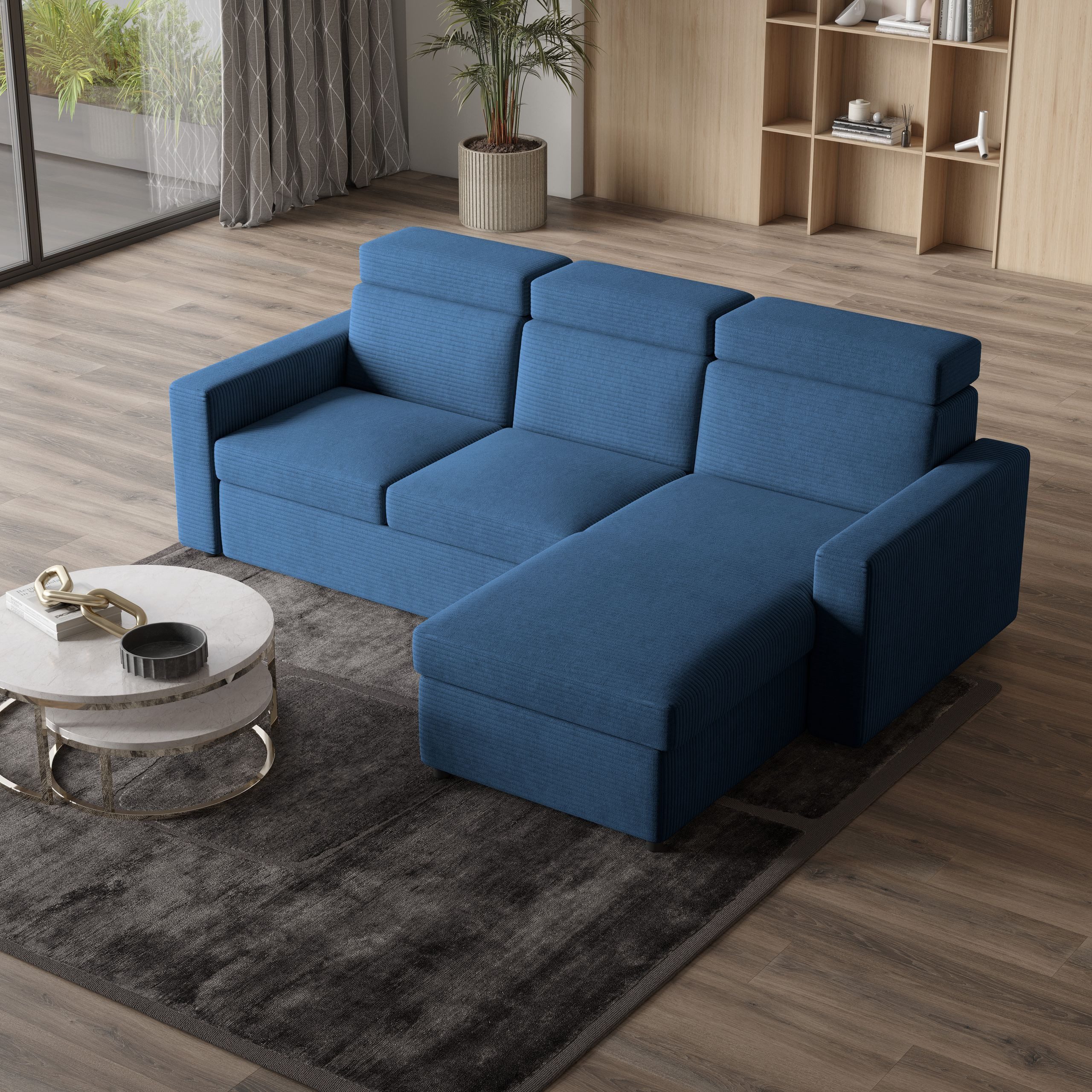Masseno Ecksofa PADWA mit Schlaffunktion L-Form, Sofa mit Bettkasten
