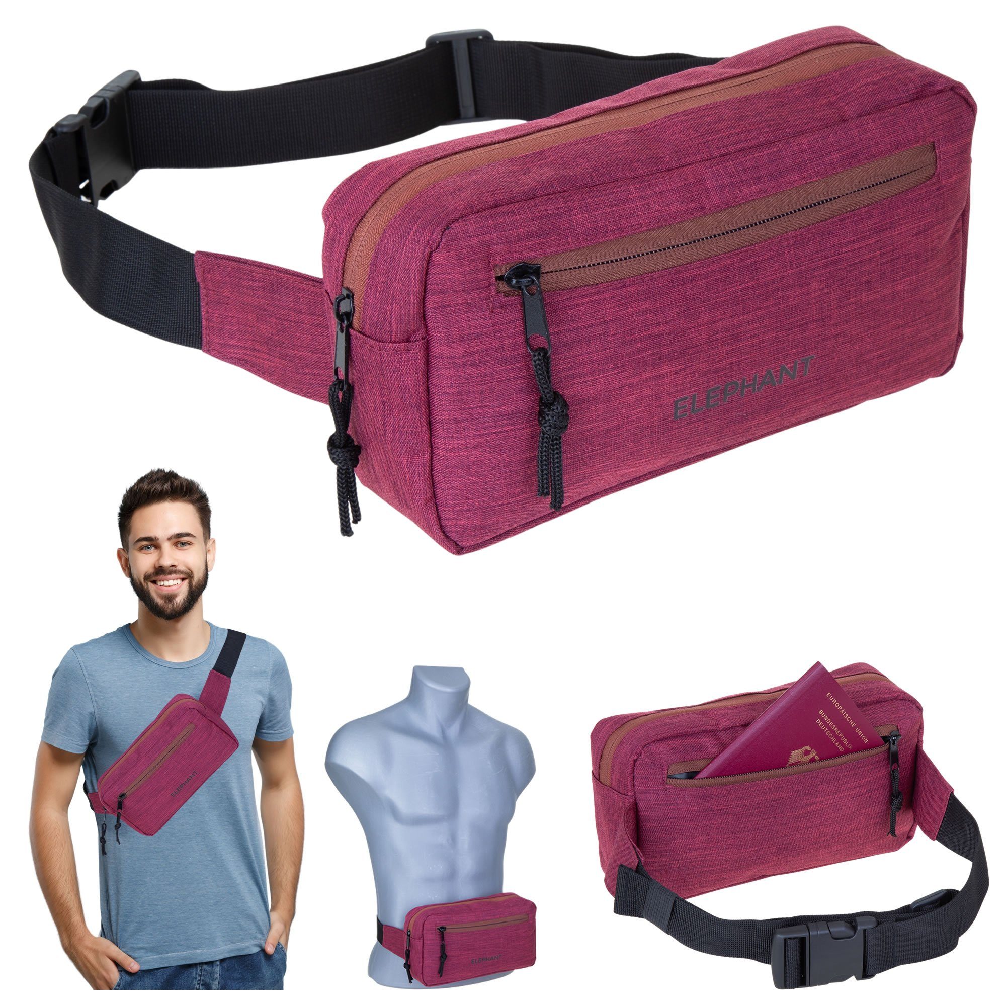 ELEPHANT Bauchtasche Hüfttasche Crossbag Elephant Travel günstig online kaufen
