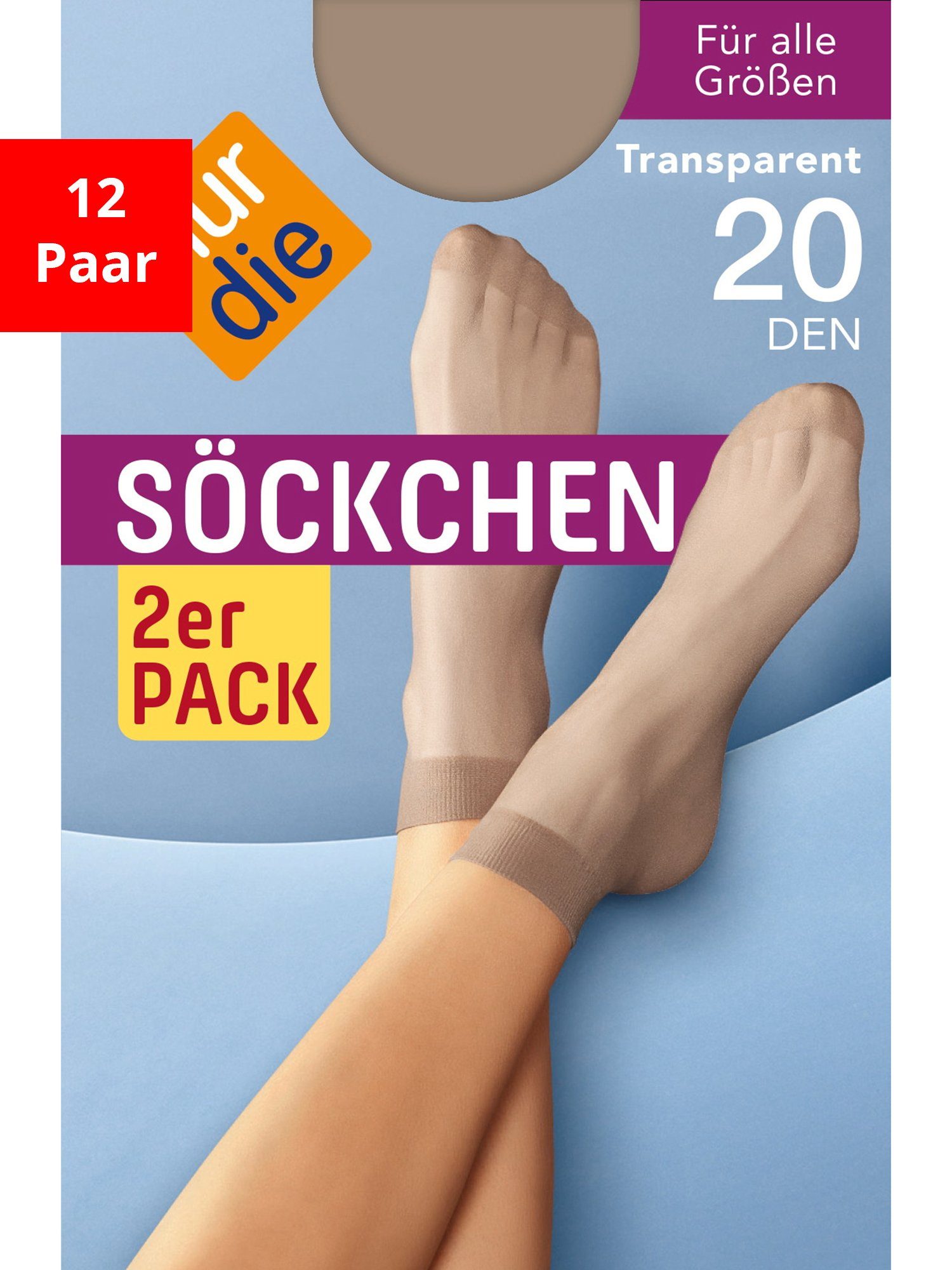 Nur Die Шкарпетки для кросівок Söckchen 20 DEN (12-Paar)