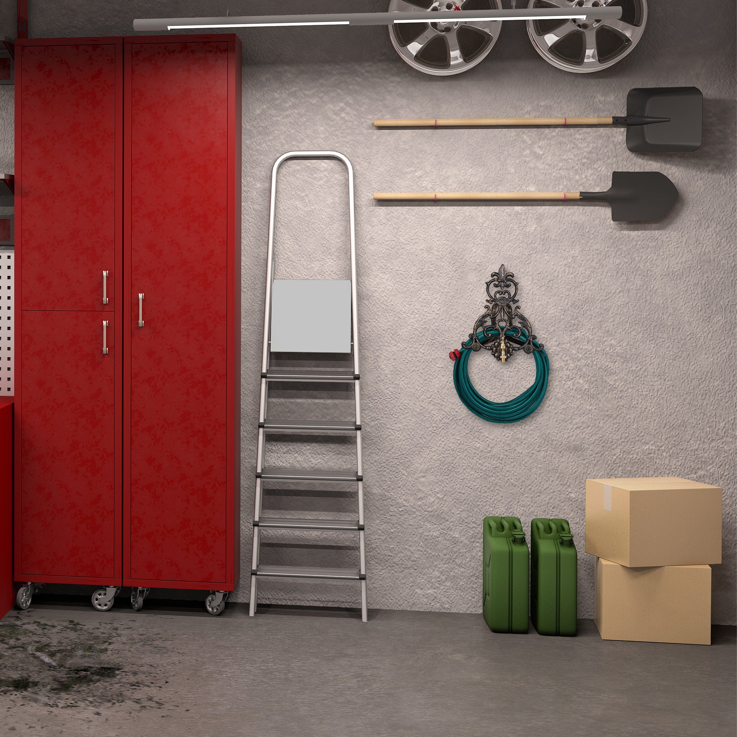 relaxdays Schlauchhalterung Vintage Schlauchhalter mit Wasserhahn, (Bronze)