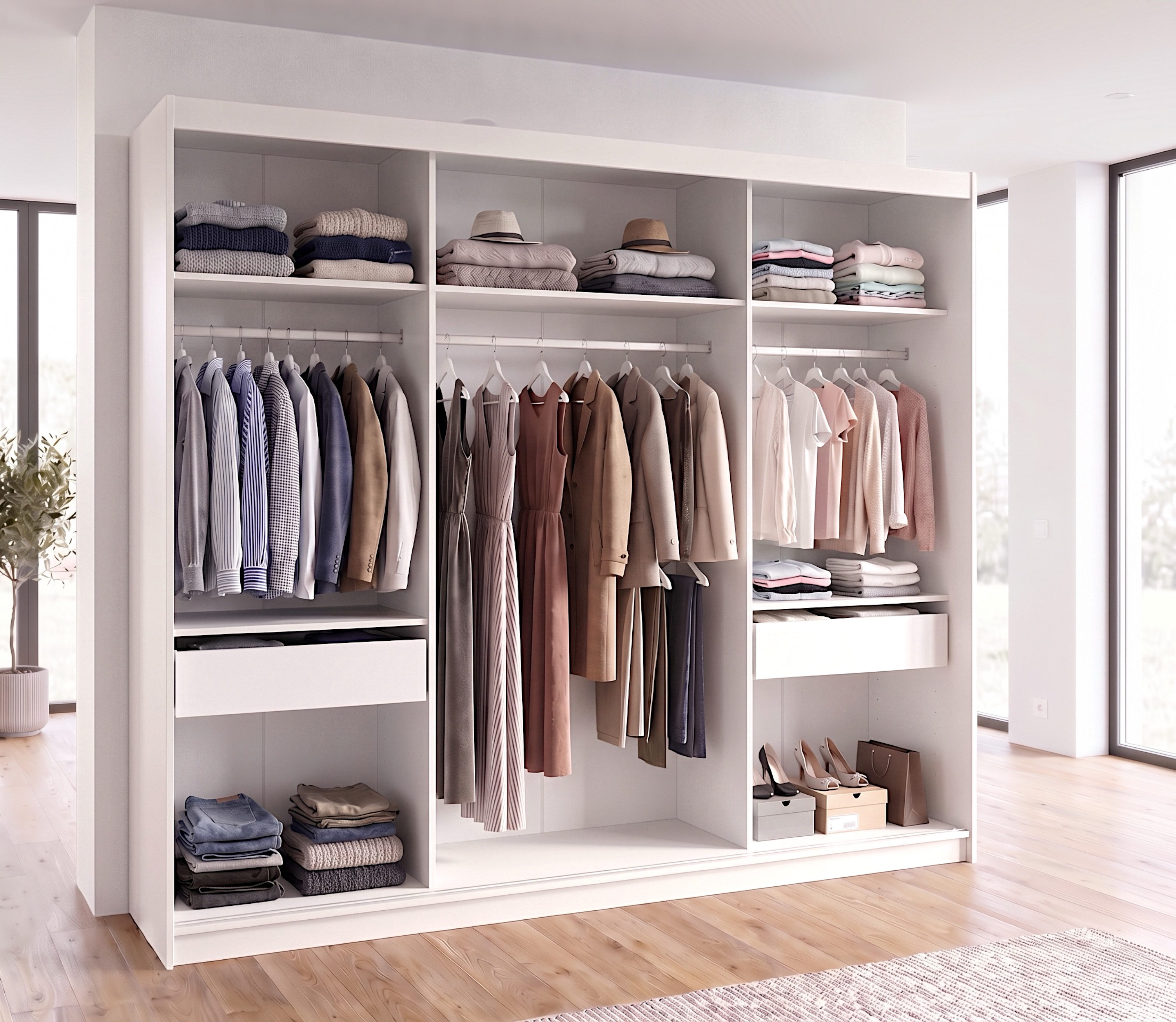A&J MöbelLand GmbH Schiebetürenschrank TOP Moderner 3-türiger Kleiderschrank mit Spiegel (TOP ANGEBOT! Geräumiger Schrank mit einer Breite von 200 cm ideal zur  – Bild 5 von 5